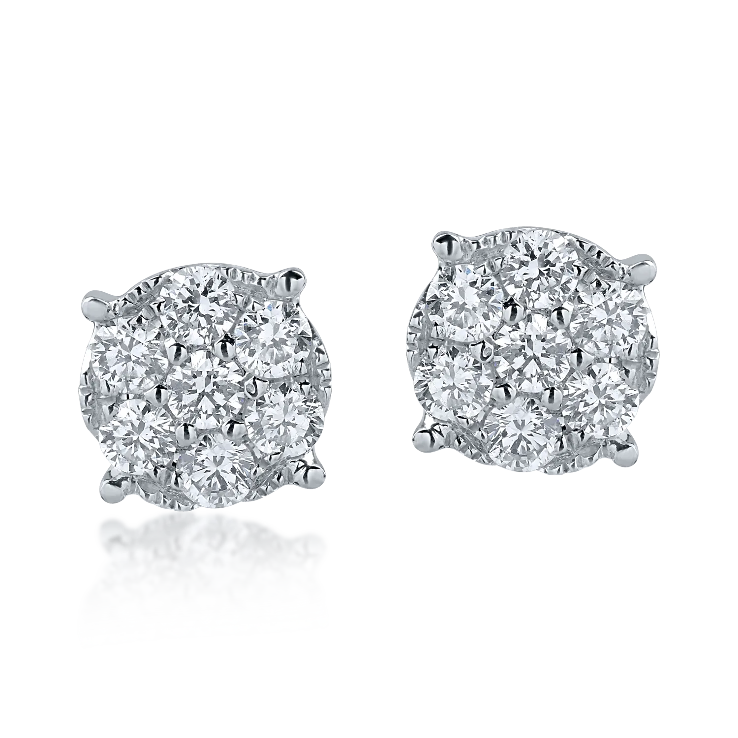 Fehér arany fülbevaló 0.78ct gyémántokkal