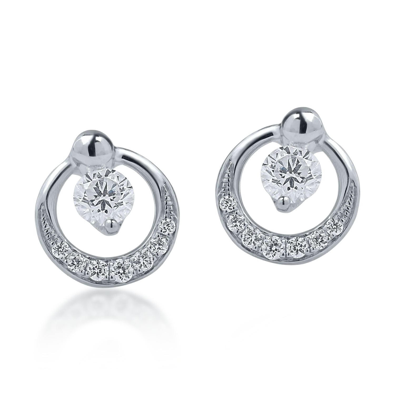 Cercei din aur alb cu diamante de 0.25ct