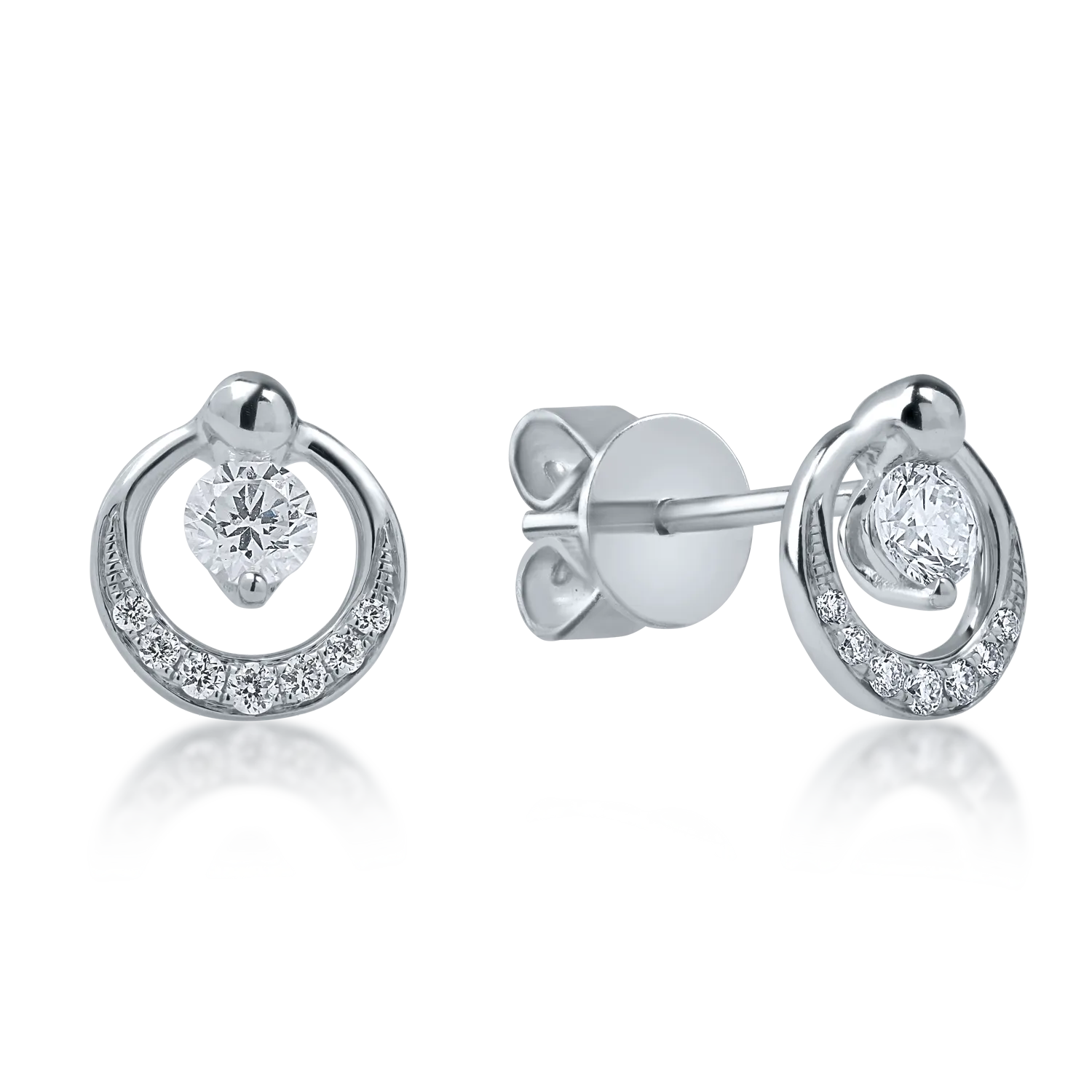 Teilor Cercei din aur alb cu diamante de 0.25ct