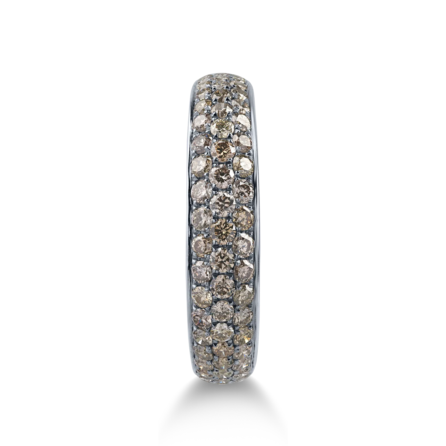 Half eternity ring in white gold ring with 0.96ct brown diamonds