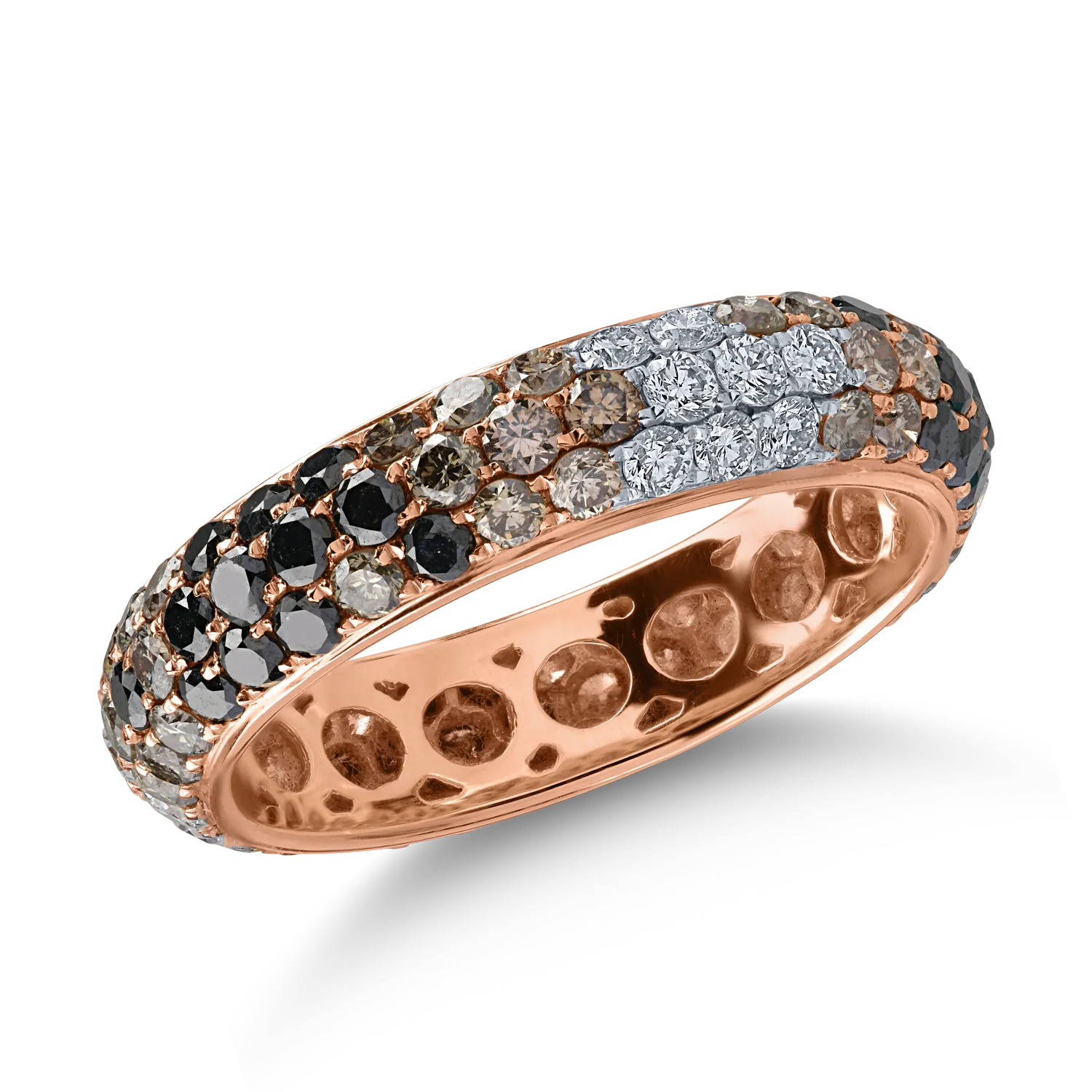 Half eternity ring in rose gold with 2.26ct diamonds