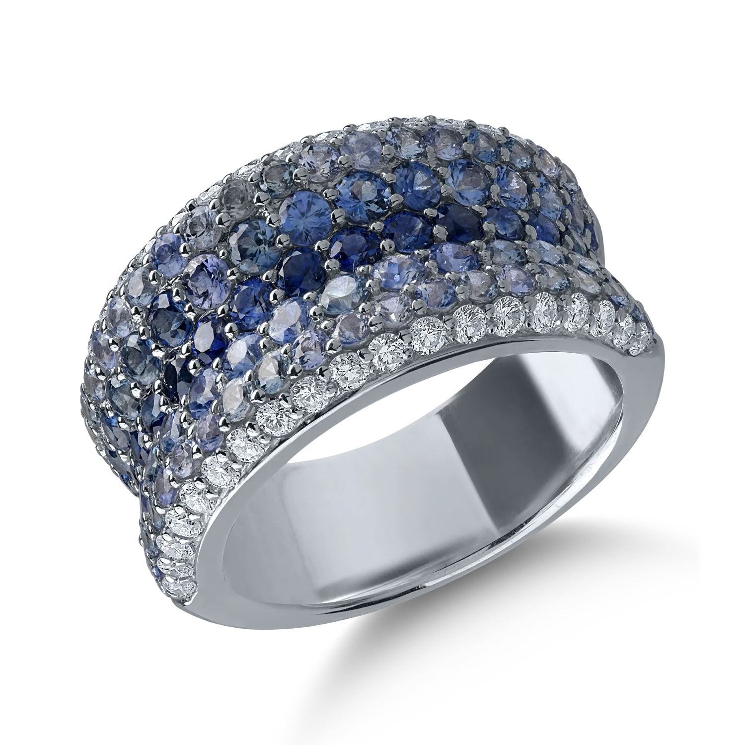 Inel din aur alb cu safire de 2.82ct si diamante de 0.53ct-165282
