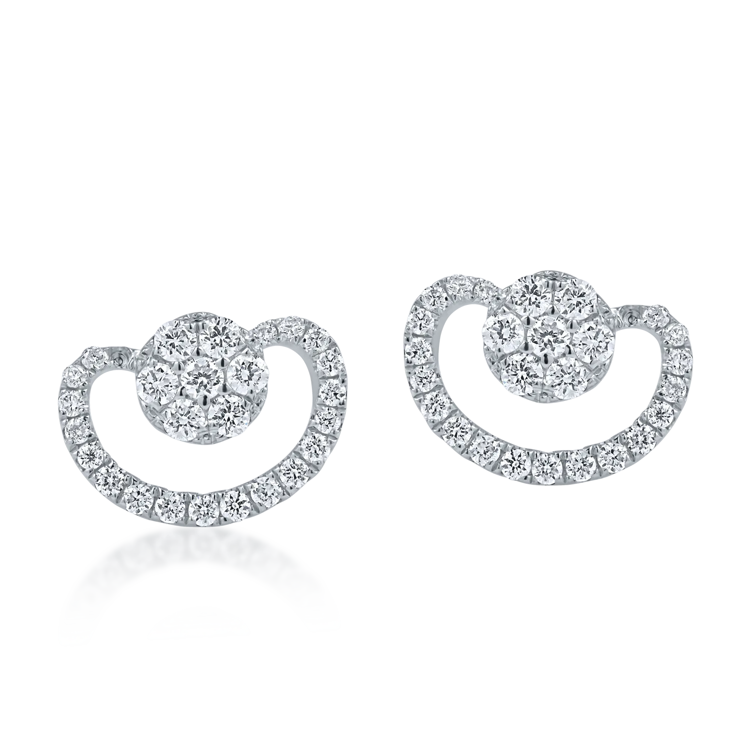 Cercei din aur alb cu diamante de 0.21ct