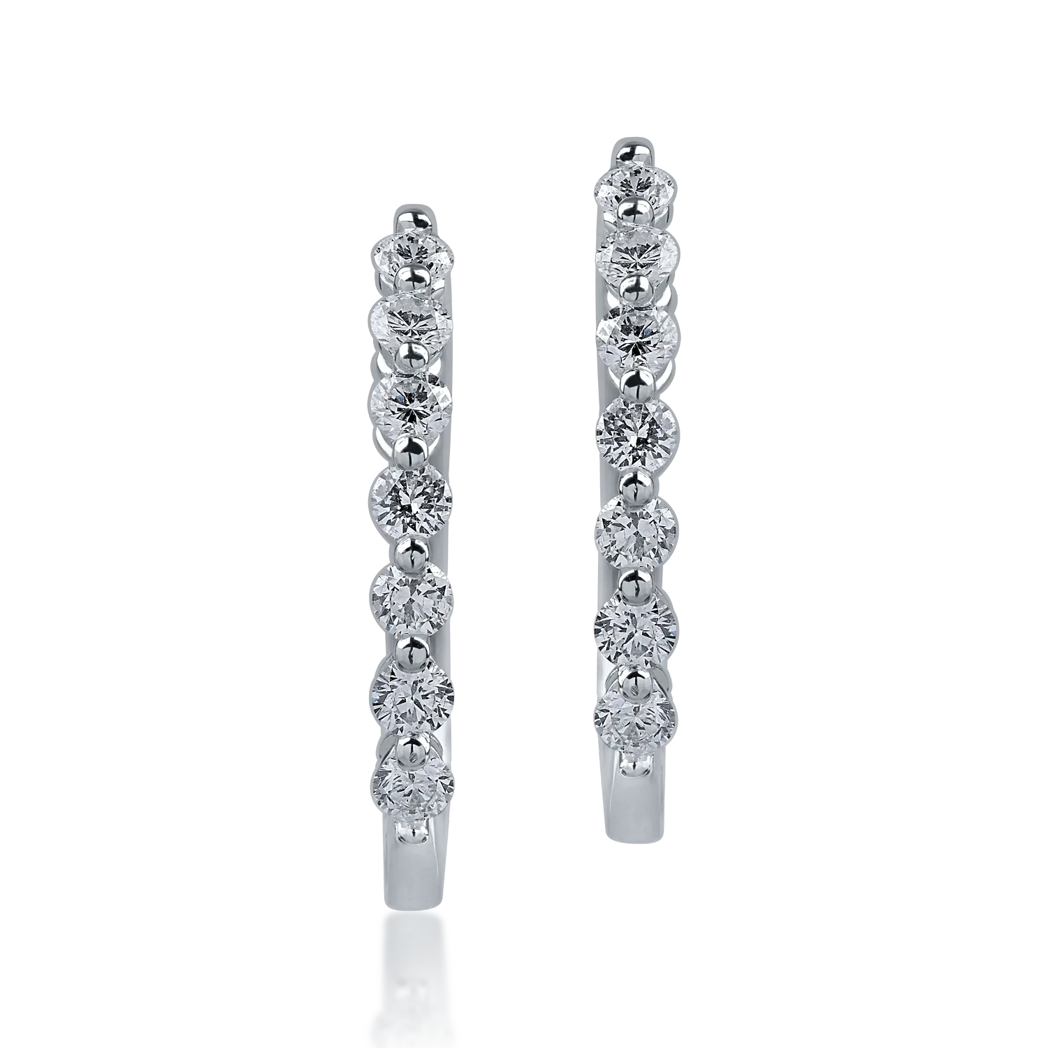 Обеци от бяло злато с диаманти 0.65кt-165295