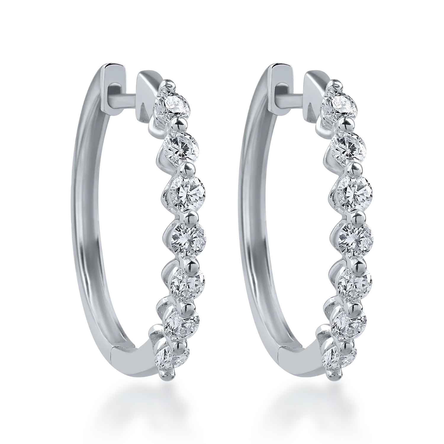 Обеци от бяло злато с диаманти 0.65кt