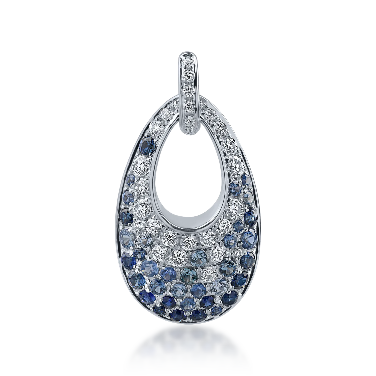 White gold pendant with 0.58ct blue sapphires and 0.29ct diamonds