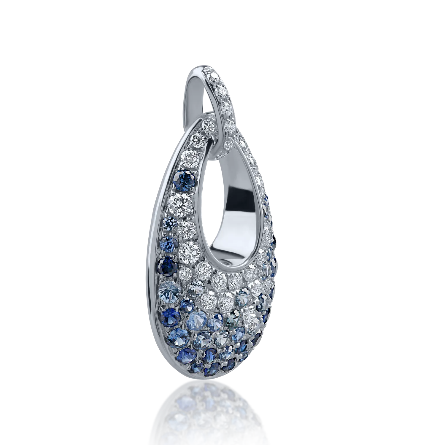 White gold pendant with 0.58ct blue sapphires and 0.29ct diamonds