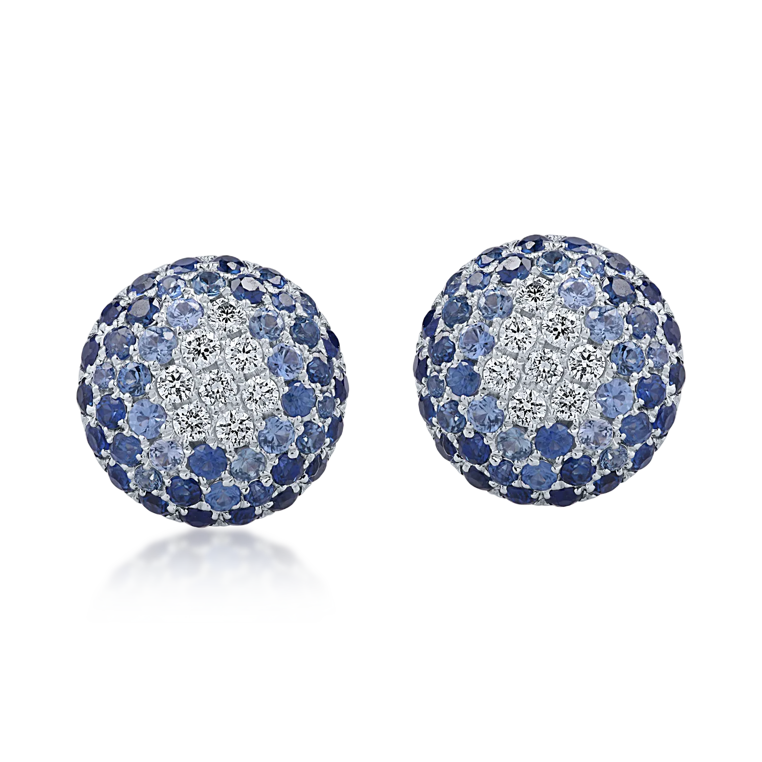 White gold earrings with 1.23ct sapphires and 0.18ct diamonds