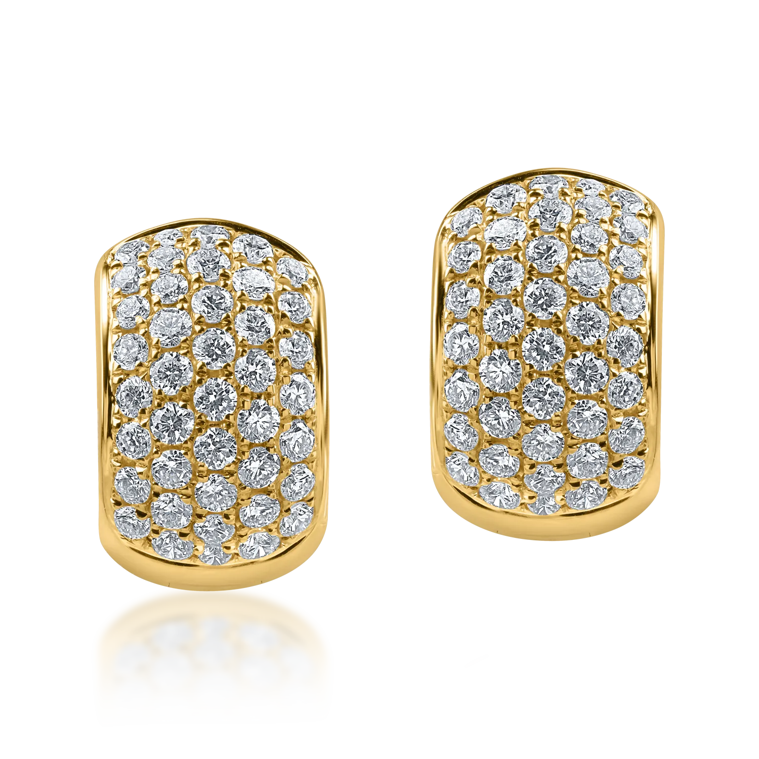 Kolczyki z żółtego złota z diamentami o masie 0.68ct