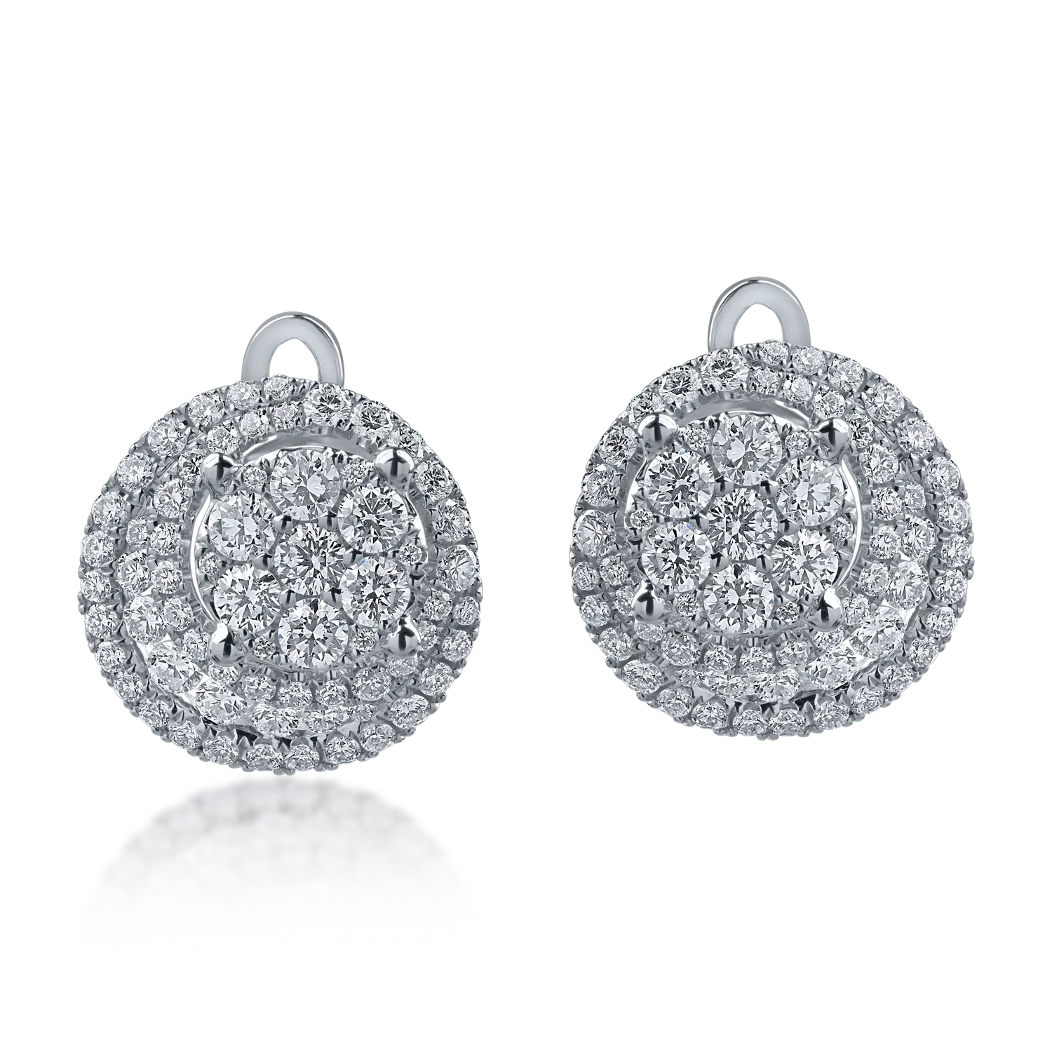 Cercei din aur alb cu diamante de 1.08ct-165315