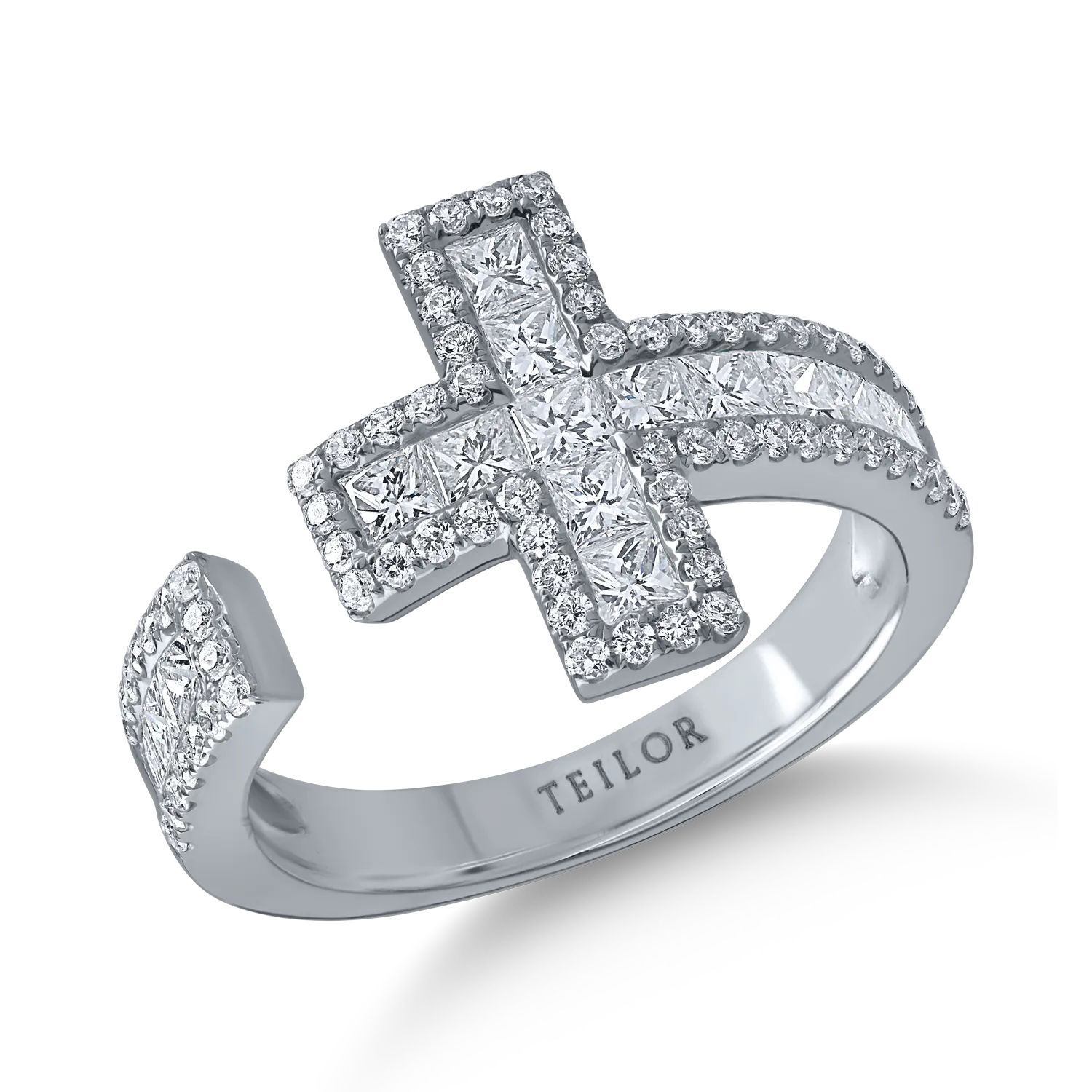 Fehérarany gyűrű 1.39ct gyémántokkal