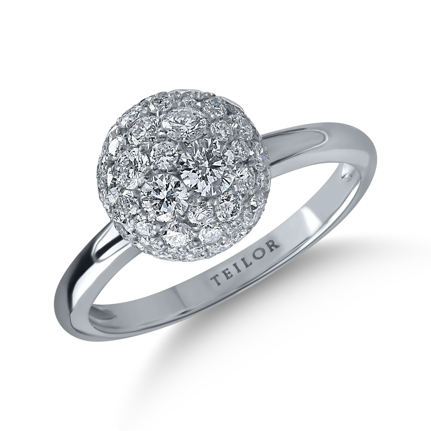 Fehérarany gyűrű 1.55ct gyémántokkal
