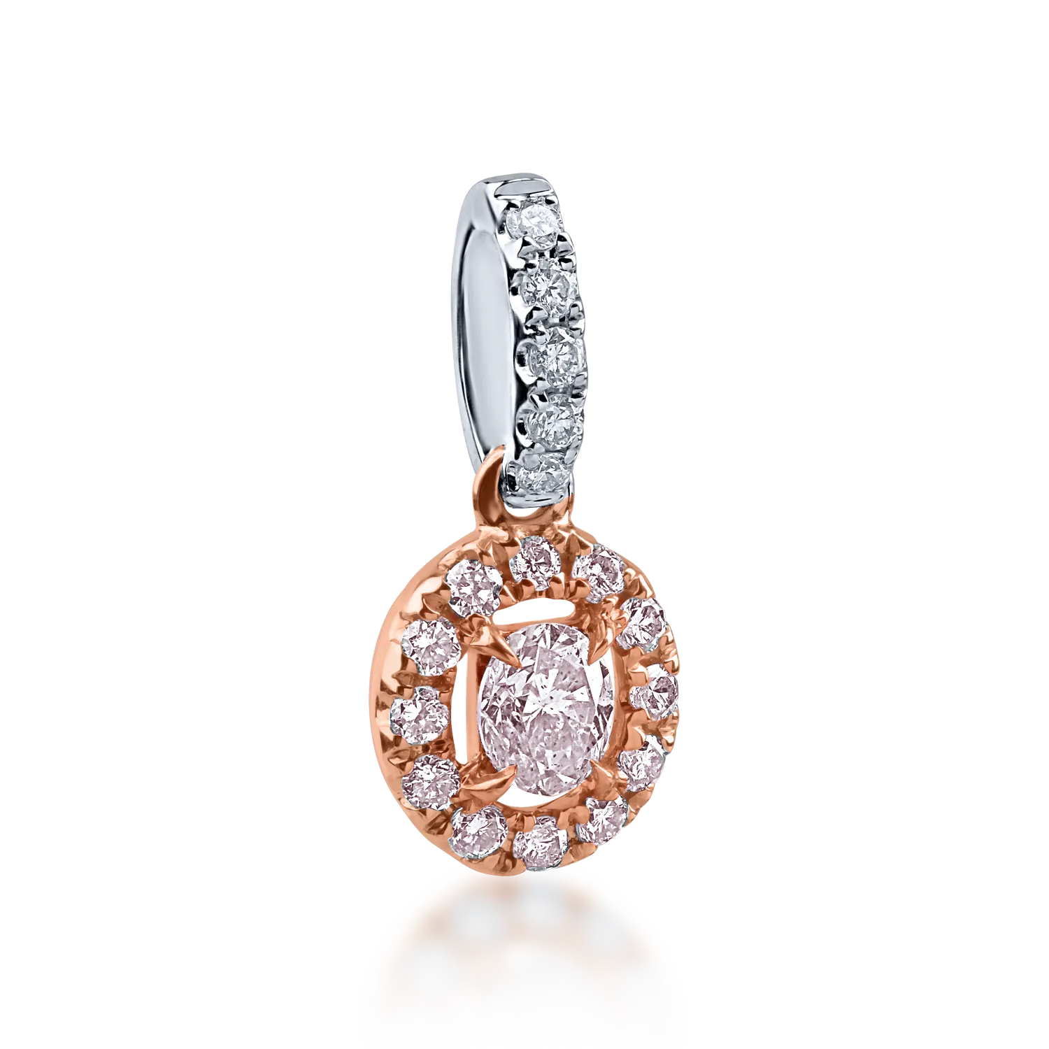 White-rose gold pendant with 0.1ct fancy pink diamond and 0.089ct diamonds