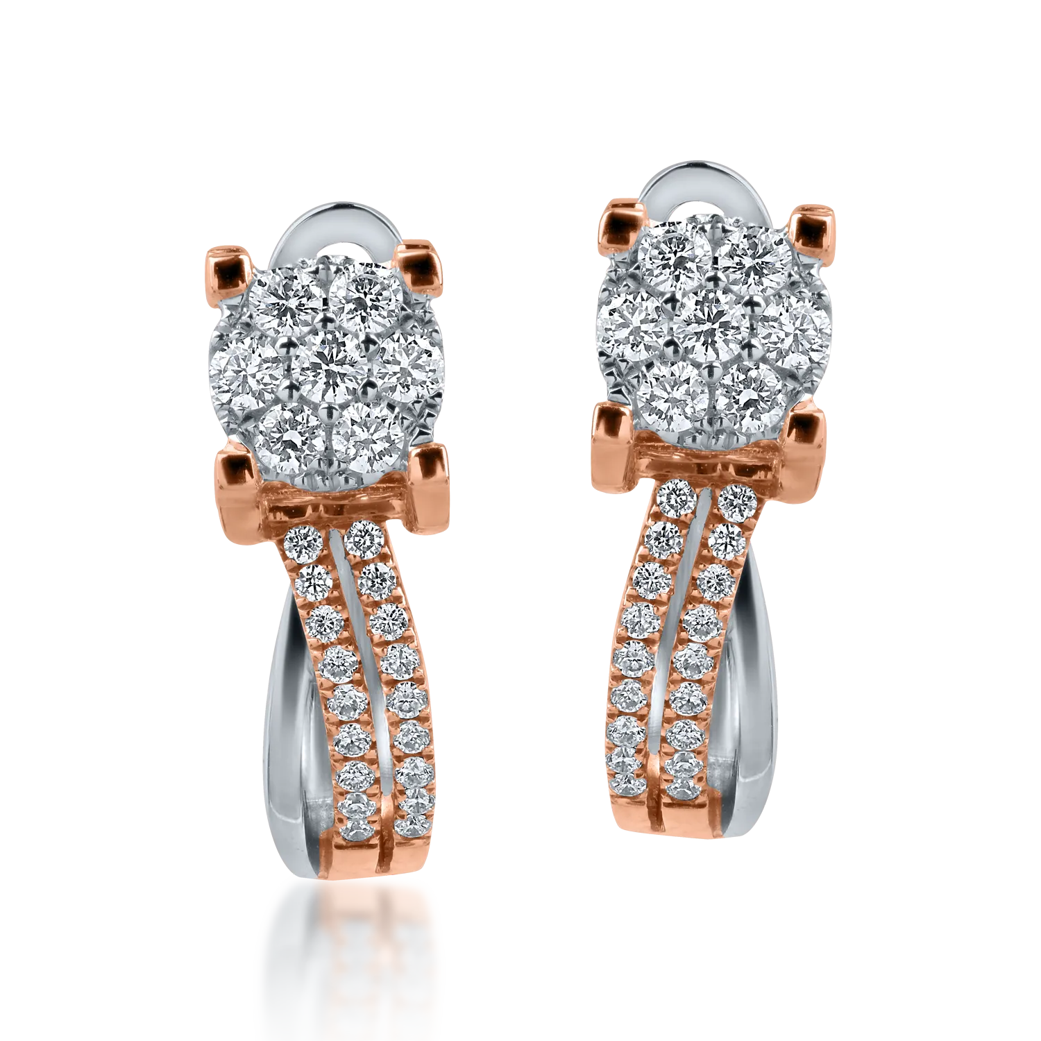 White-rose gold earrings with 0.22ct diamonds-165343