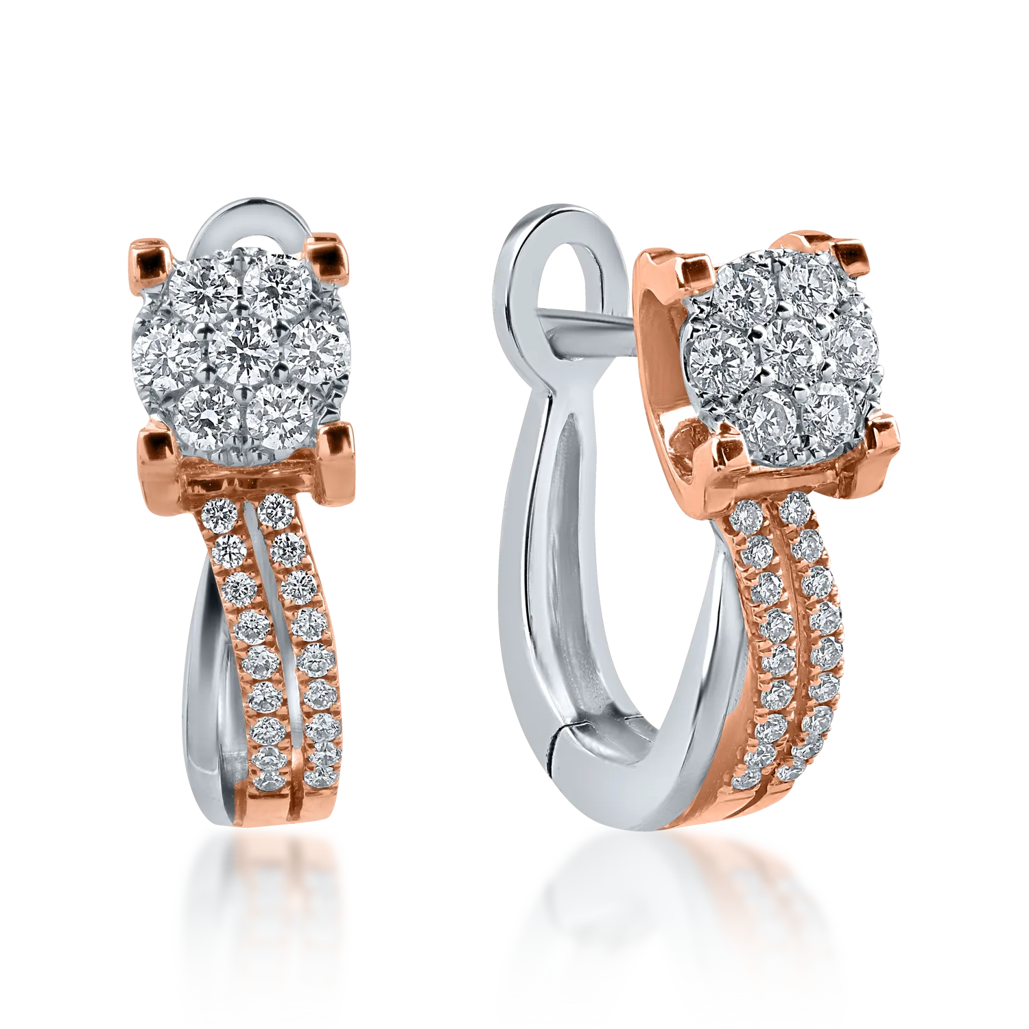 White-rose gold earrings with 0.22ct diamonds