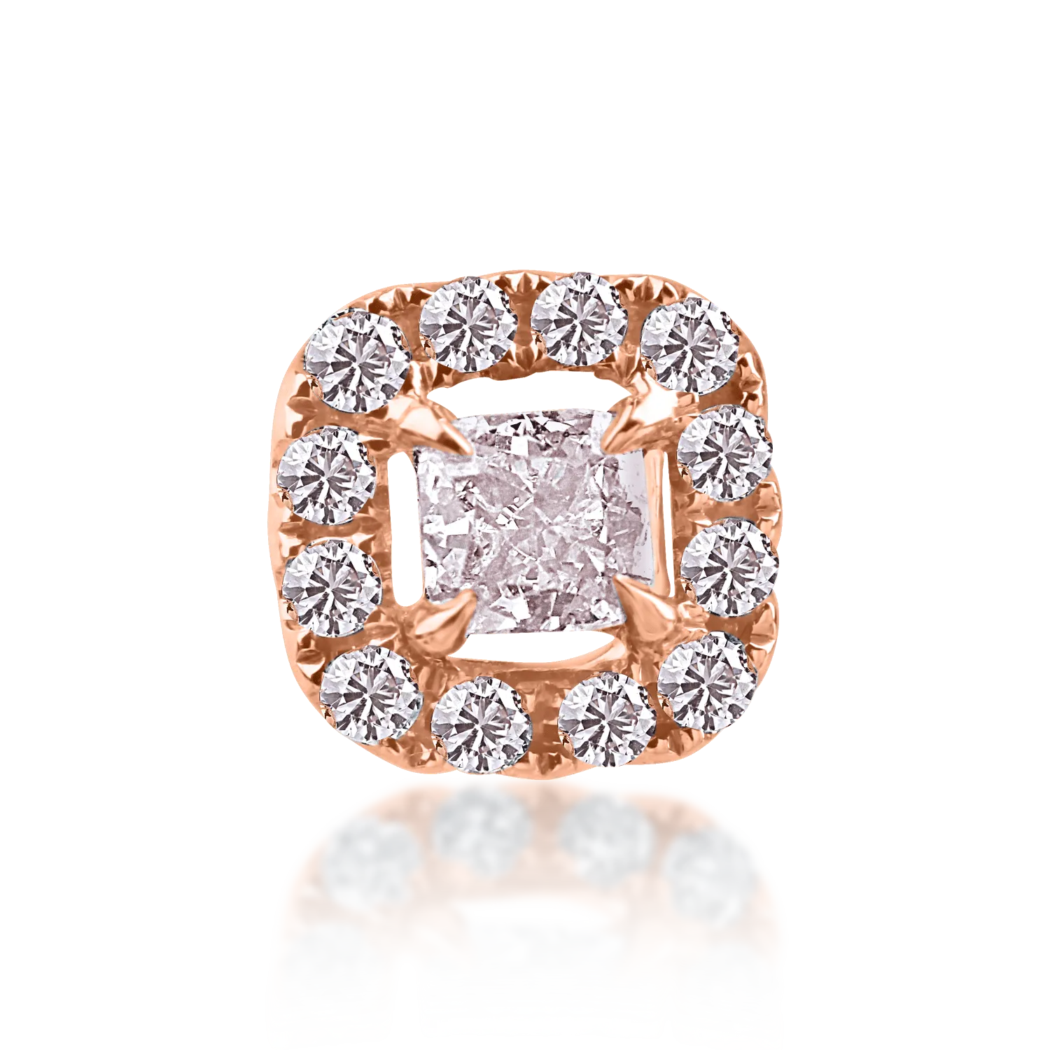 Pandantiv din aur roz cu diamant fancy-roz de 0.076ct si diamante roz de 0.057ct-170984