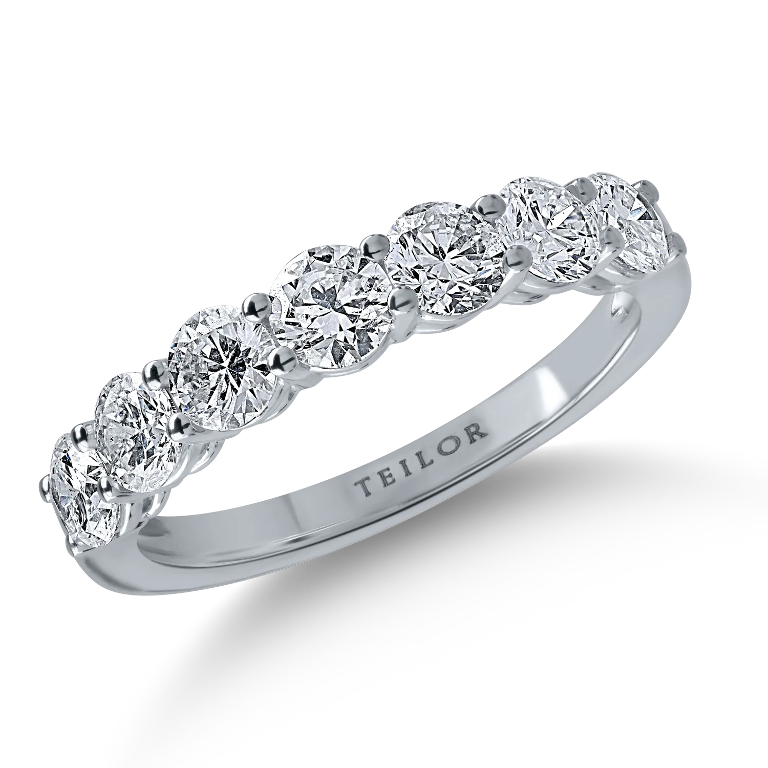 Half eternity ring in white gold with 1.39ct diamonds