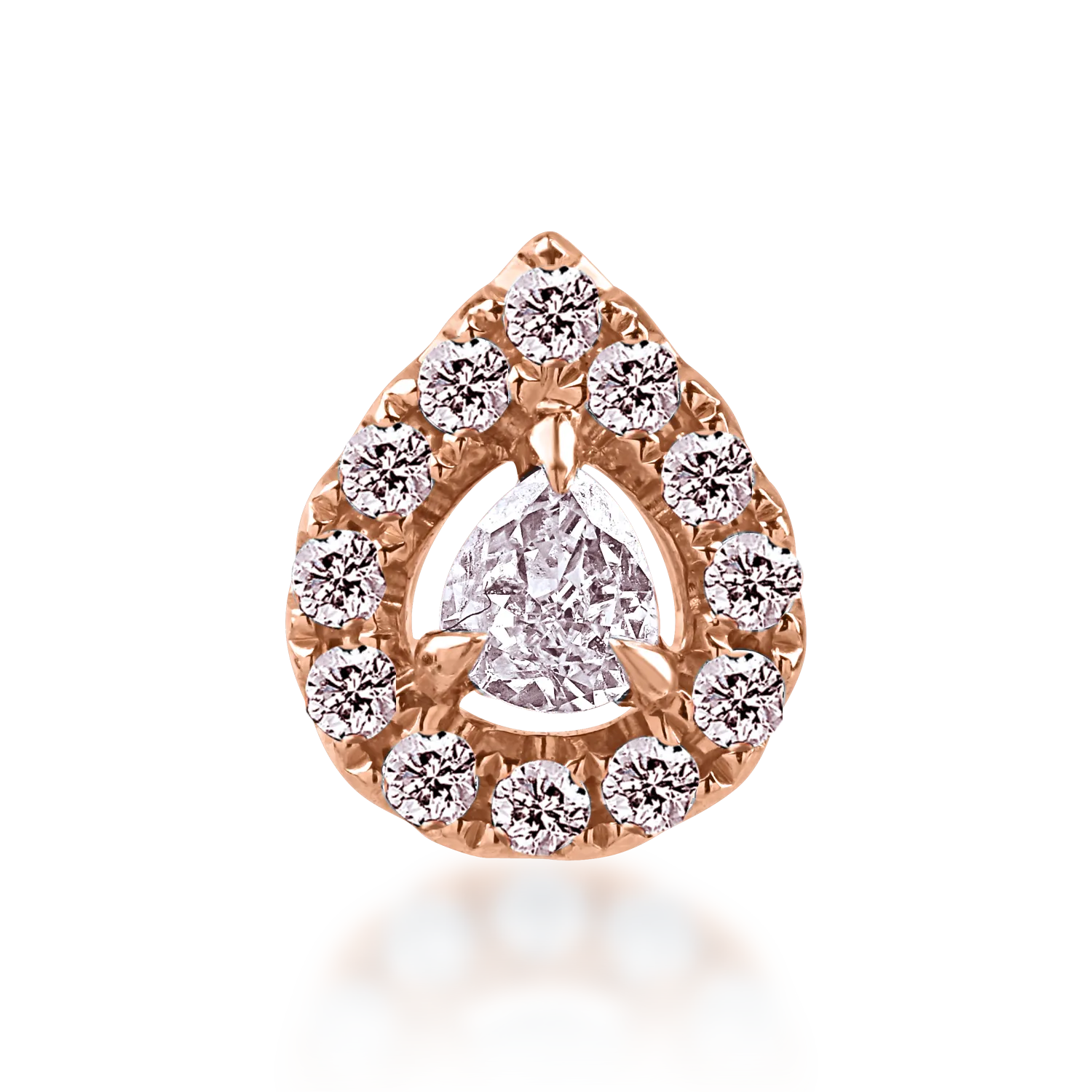 Висулка от розово злато с 0.076кт розов диамант и 0.064кт розови диаманти