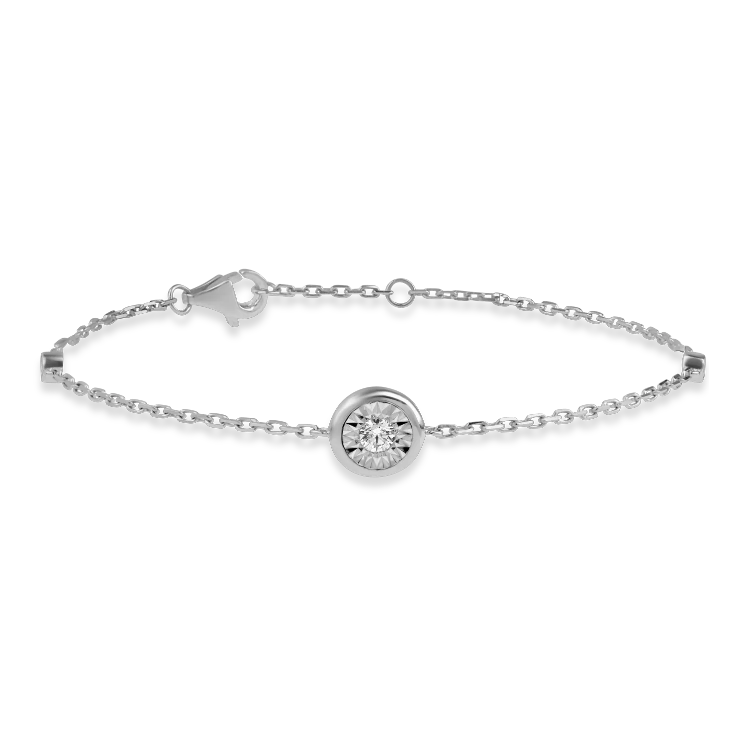 Bransoletka z białego złota z diamentami o masie 0.12ct