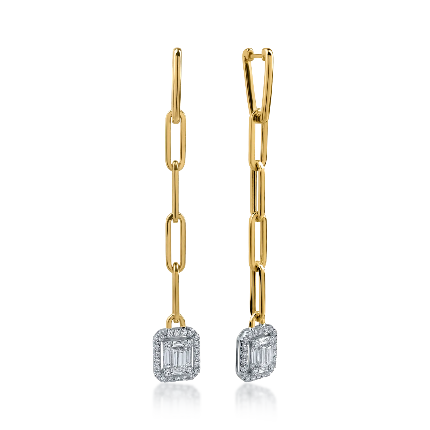 White-yellow gold earrings with 0.99ct diamonds