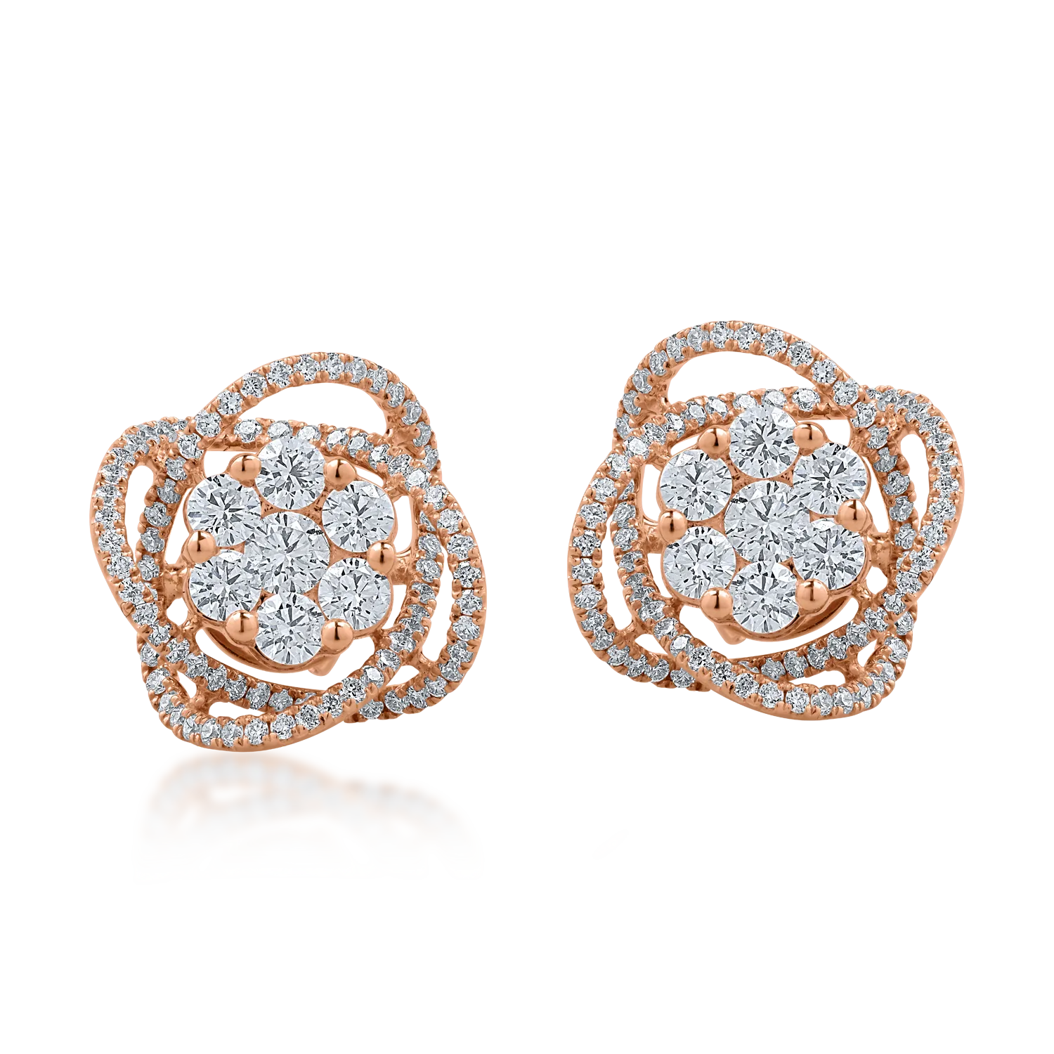 Rose gold earrings with 1.54ct diamonds