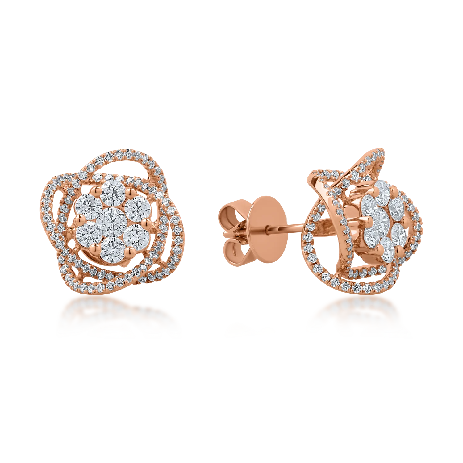Rose gold earrings with 1.54ct diamonds