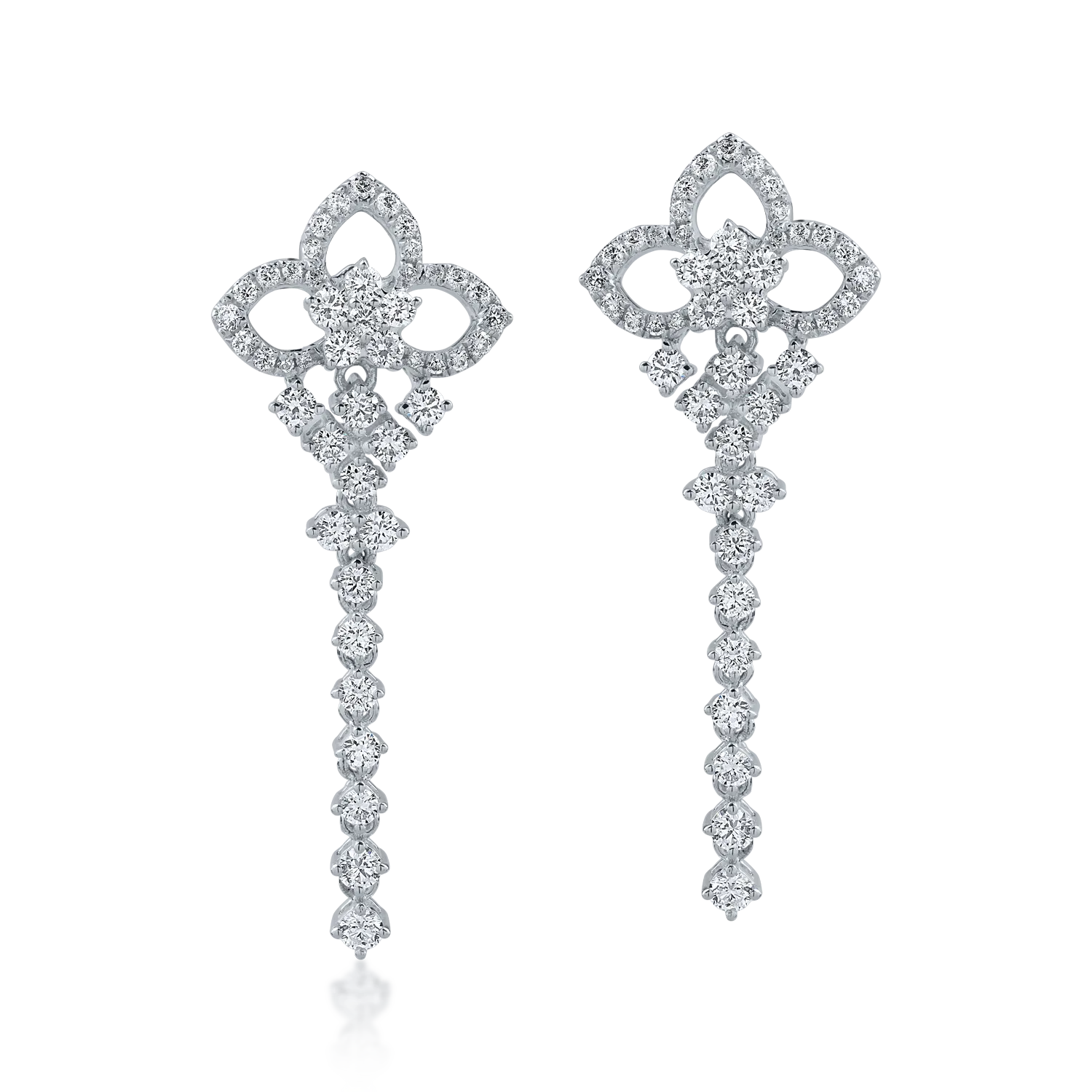White gold earrings with 1.242ct diamonds