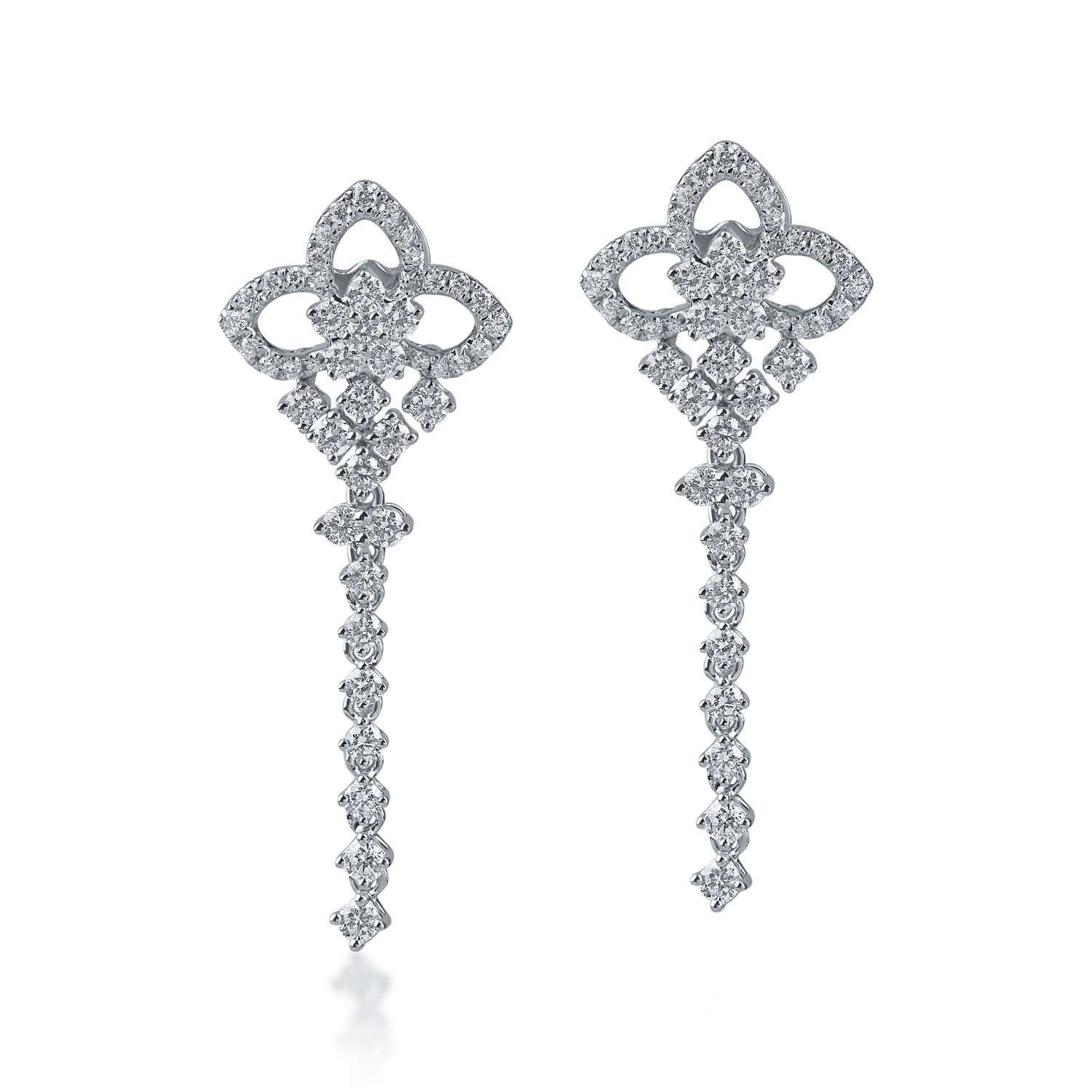 White gold earrings with 1.242ct diamonds