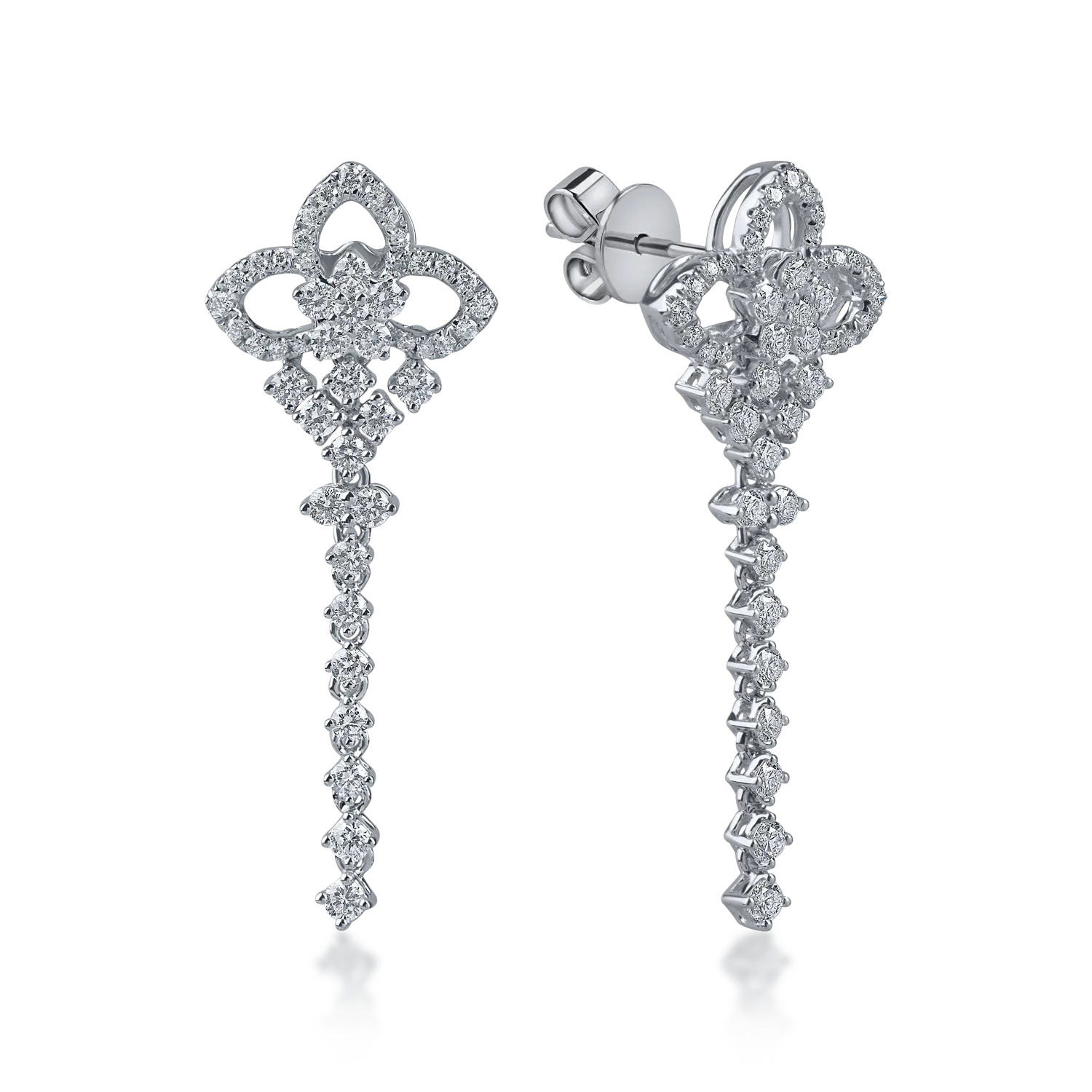 Cercei din aur alb cu diamante de 1.242ct