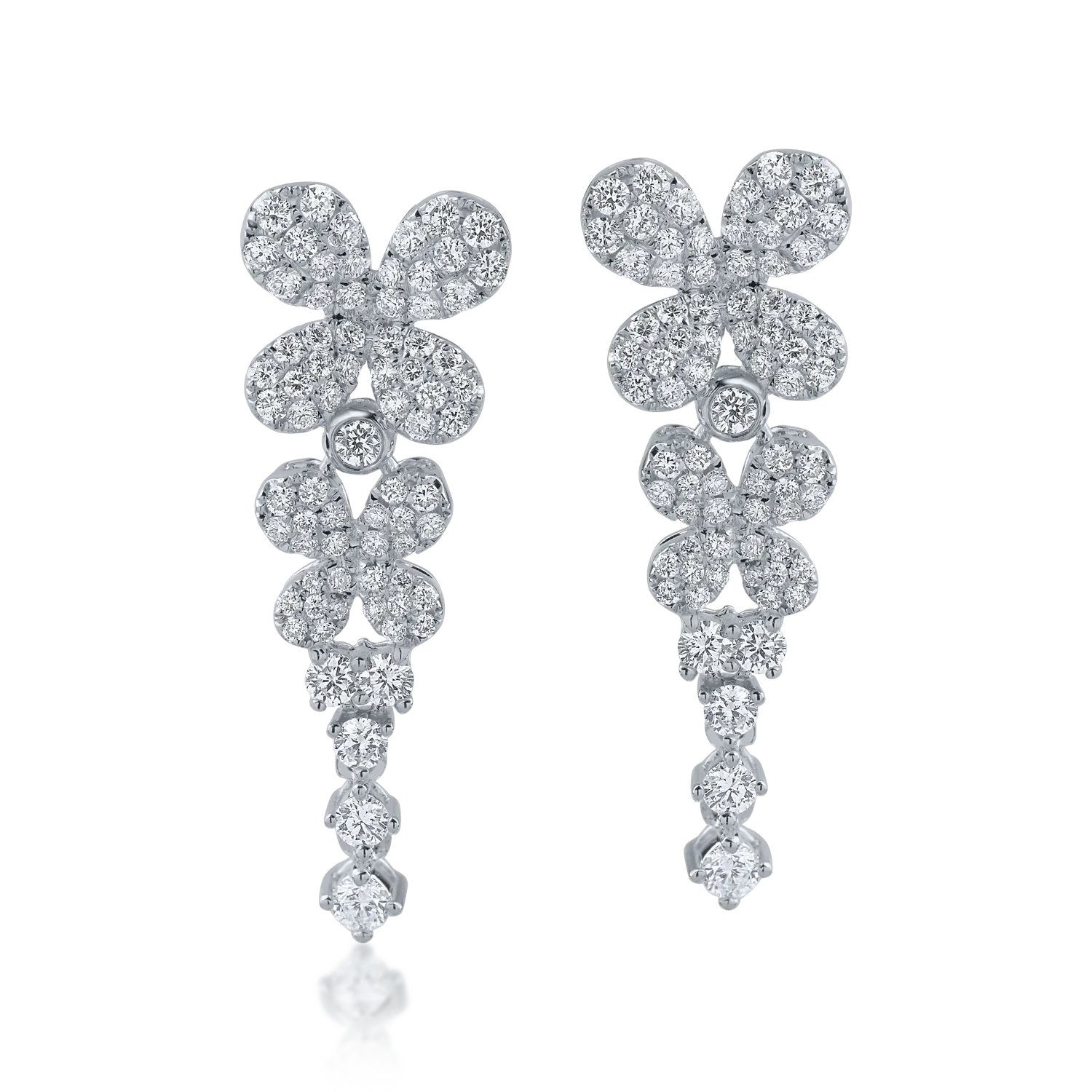 White gold earrings with 1.138ct diamonds