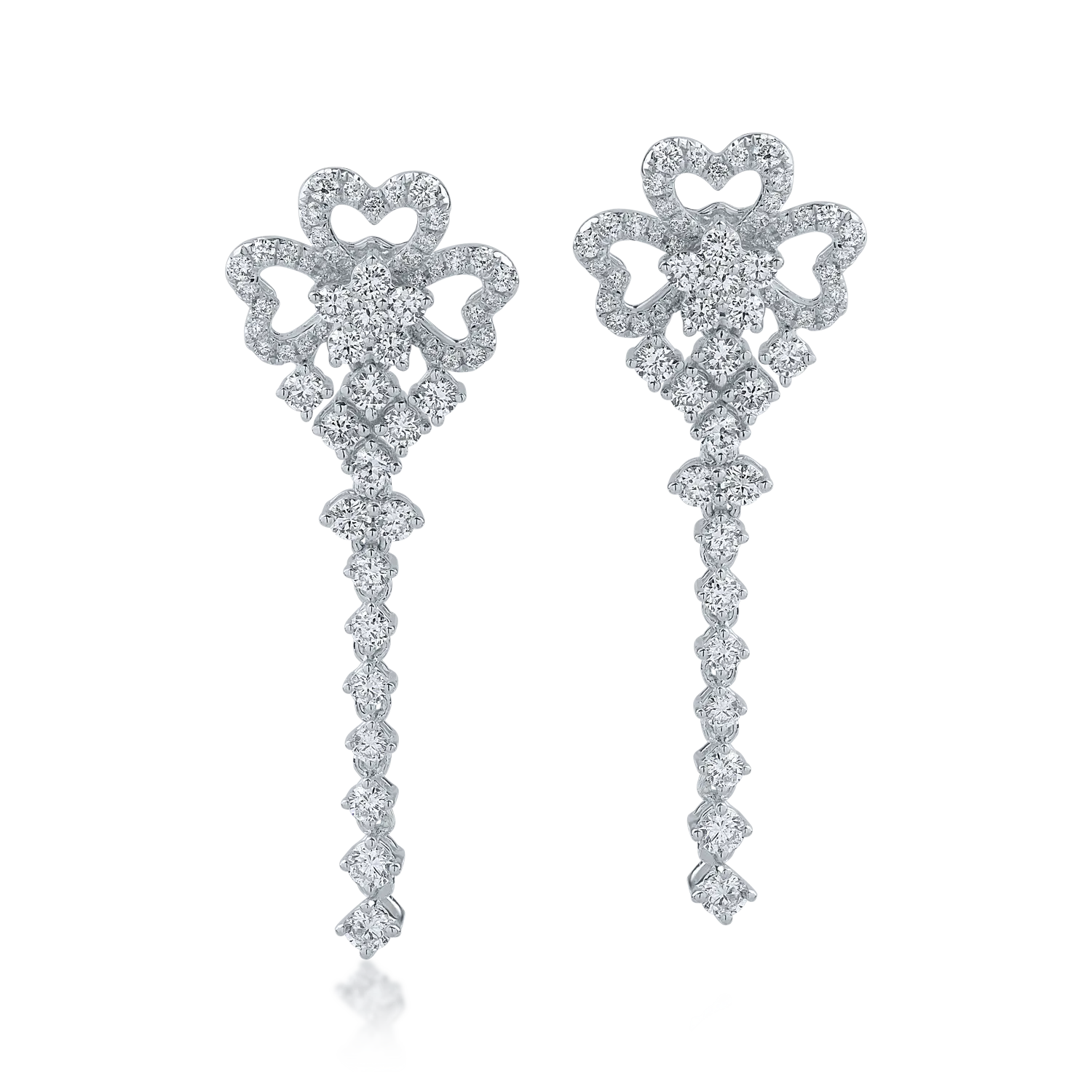 White gold earrings with 1.264ct diamonds