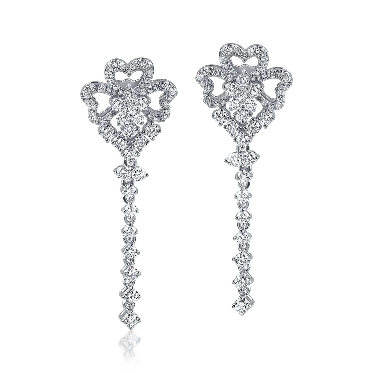 Обеци от бяло злато с 1.264кt диаманти