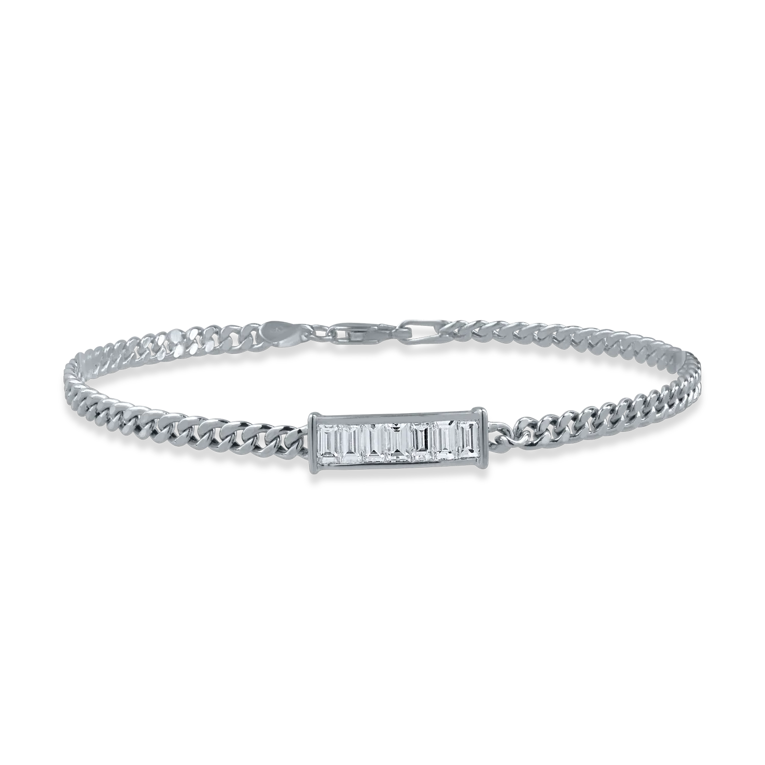Bratara din aur alb cu diamante baguette de 0.64ct