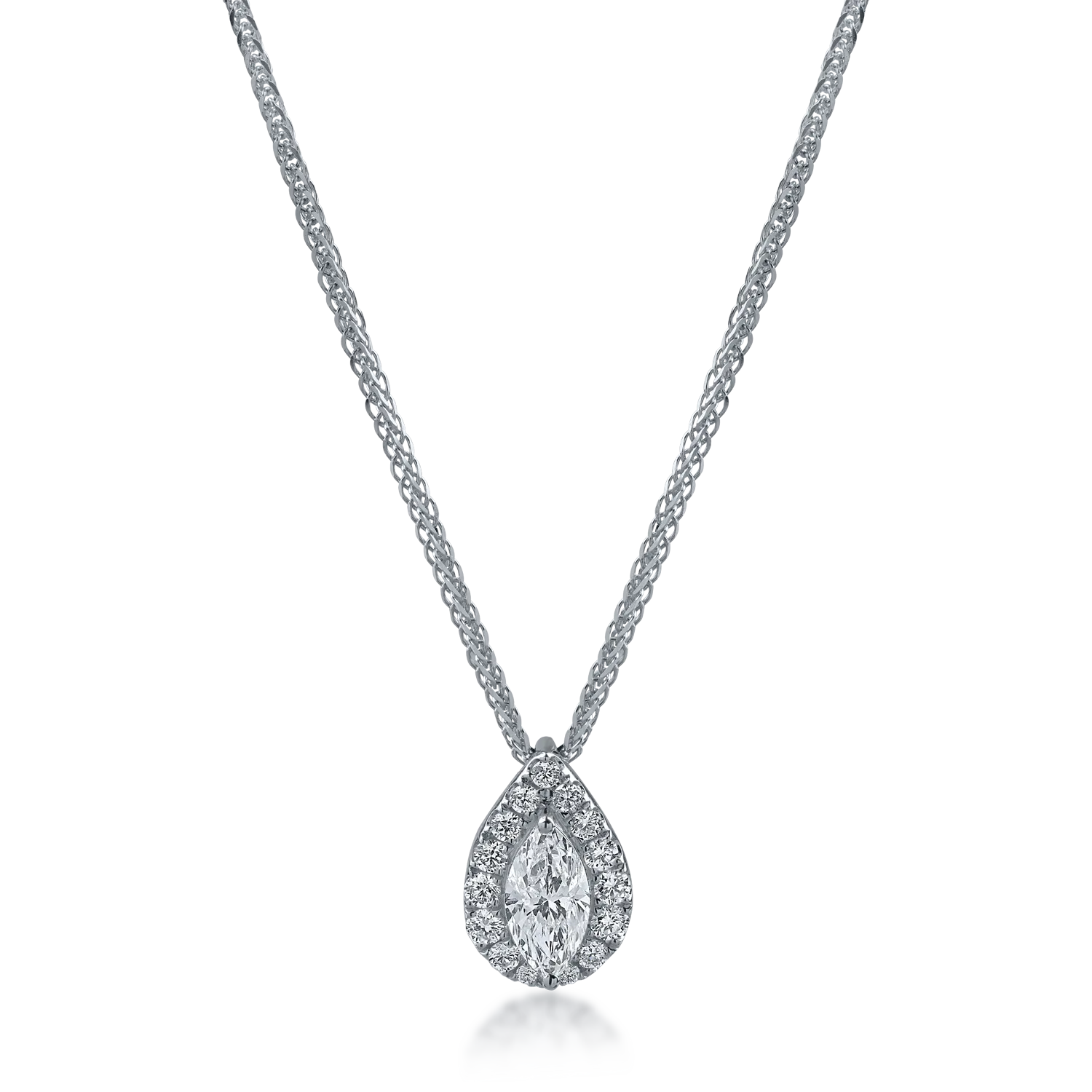 Naszyjnik z białego złota z diamentami o masie 0.45ct