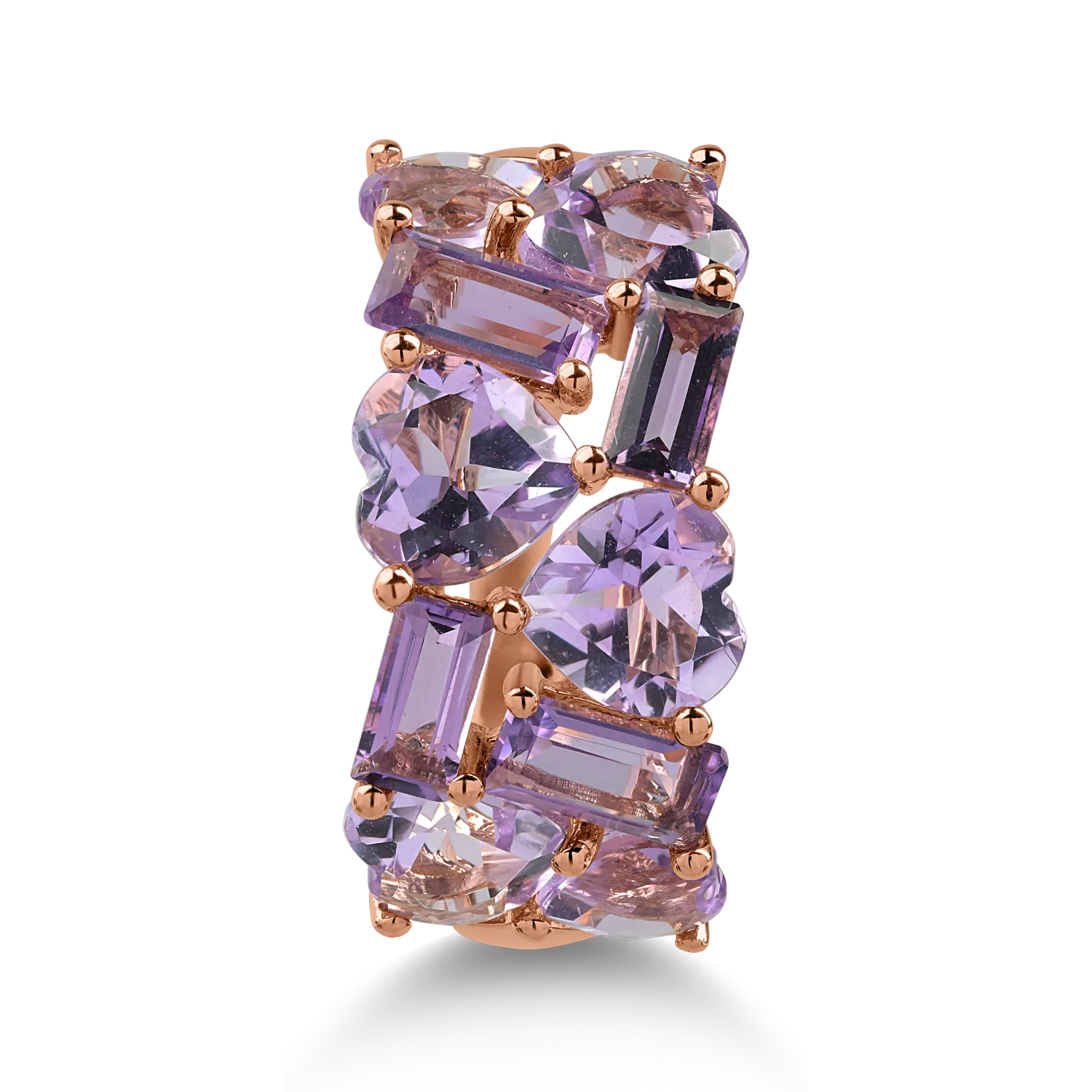 Rose gold ring with 5.10ct amethysts