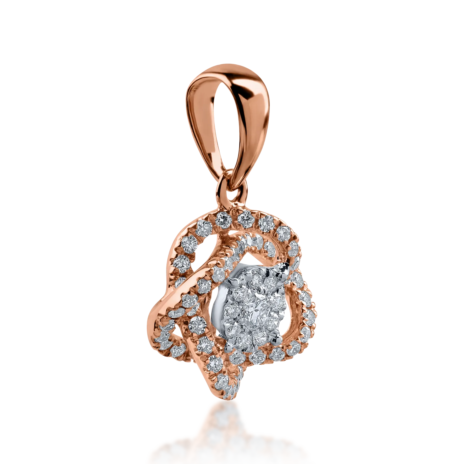 Pandantiv din aur roz cu diamante de 0.271ct