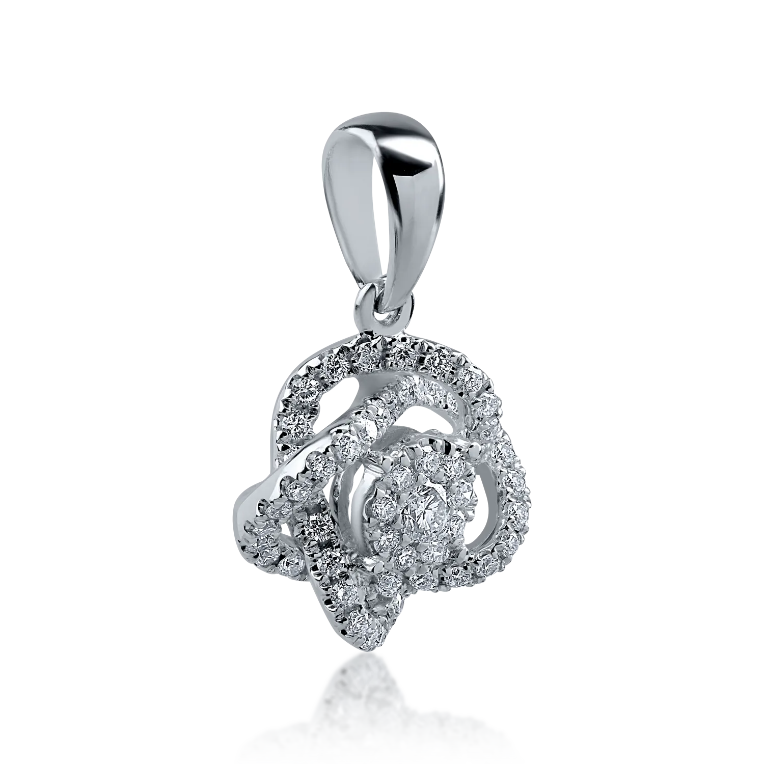 Pandantiv din aur alb cu diamante de 0.265ct