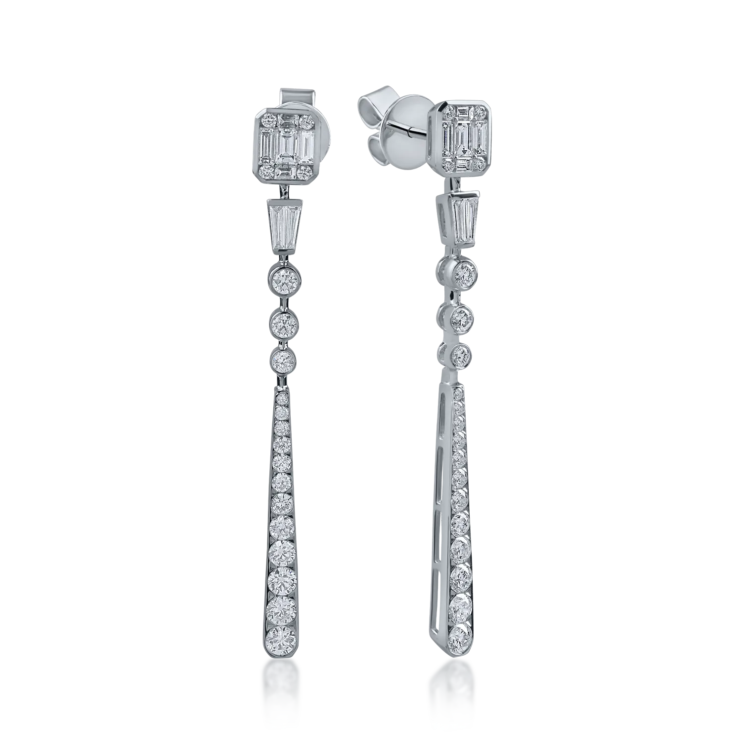 White gold earrings with 1.3ct diamonds