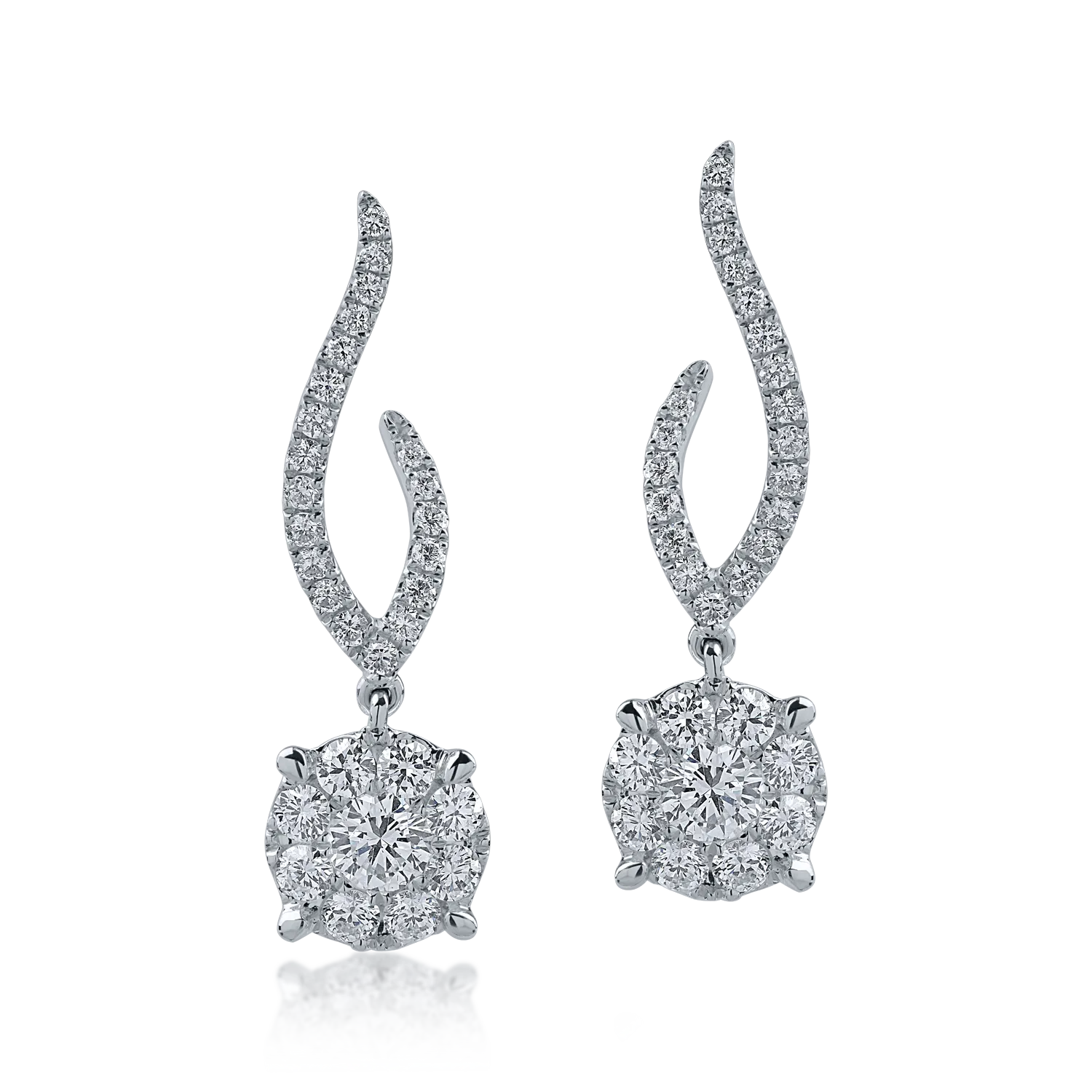 White gold earrings with 1.27ct diamonds