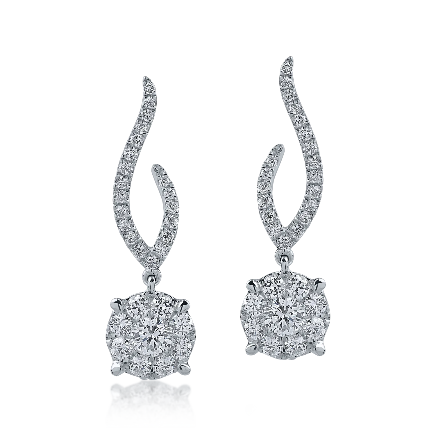 Cercei din aur alb cu diamante de 1.27ct-165451