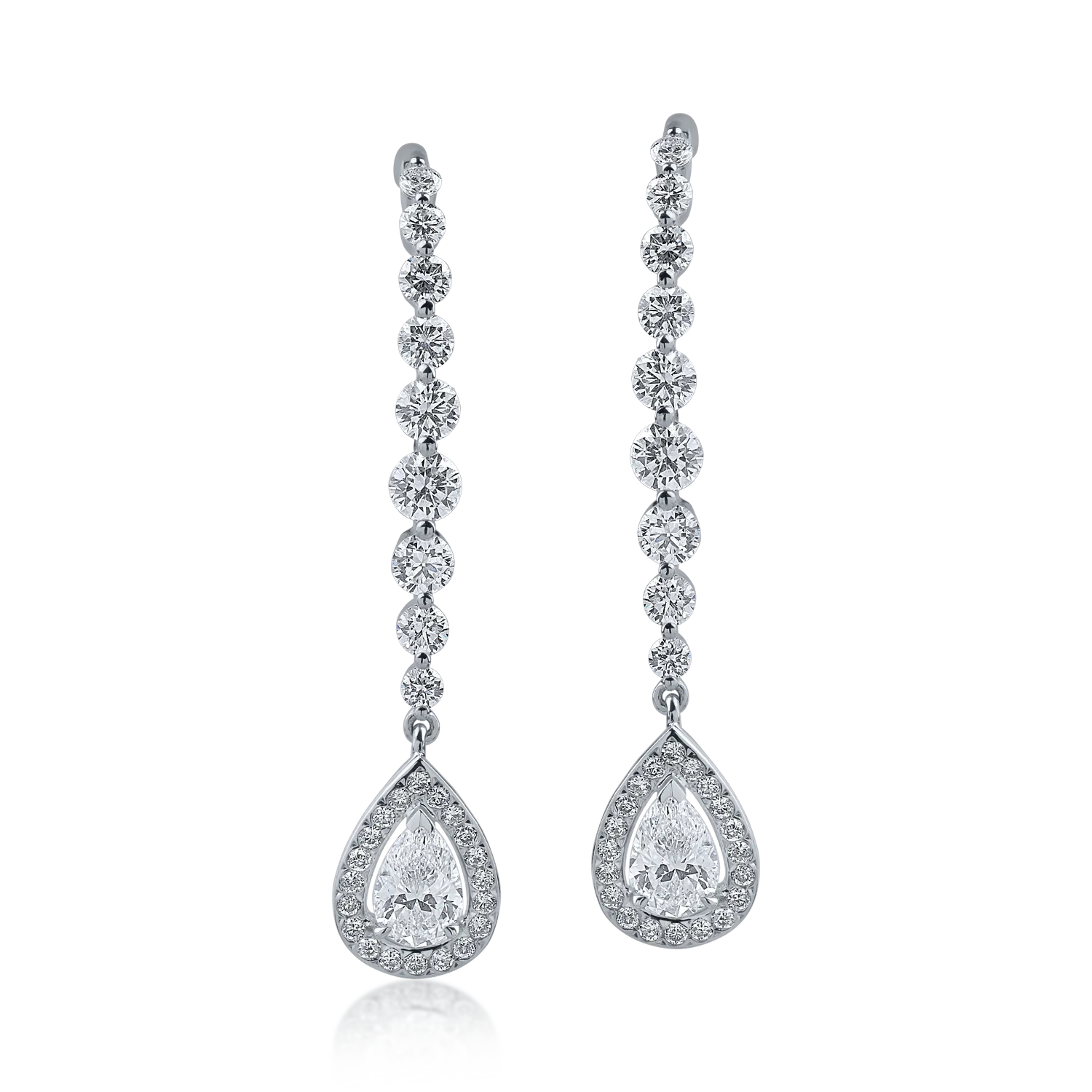 White gold earrings with 1.82ct diamonds