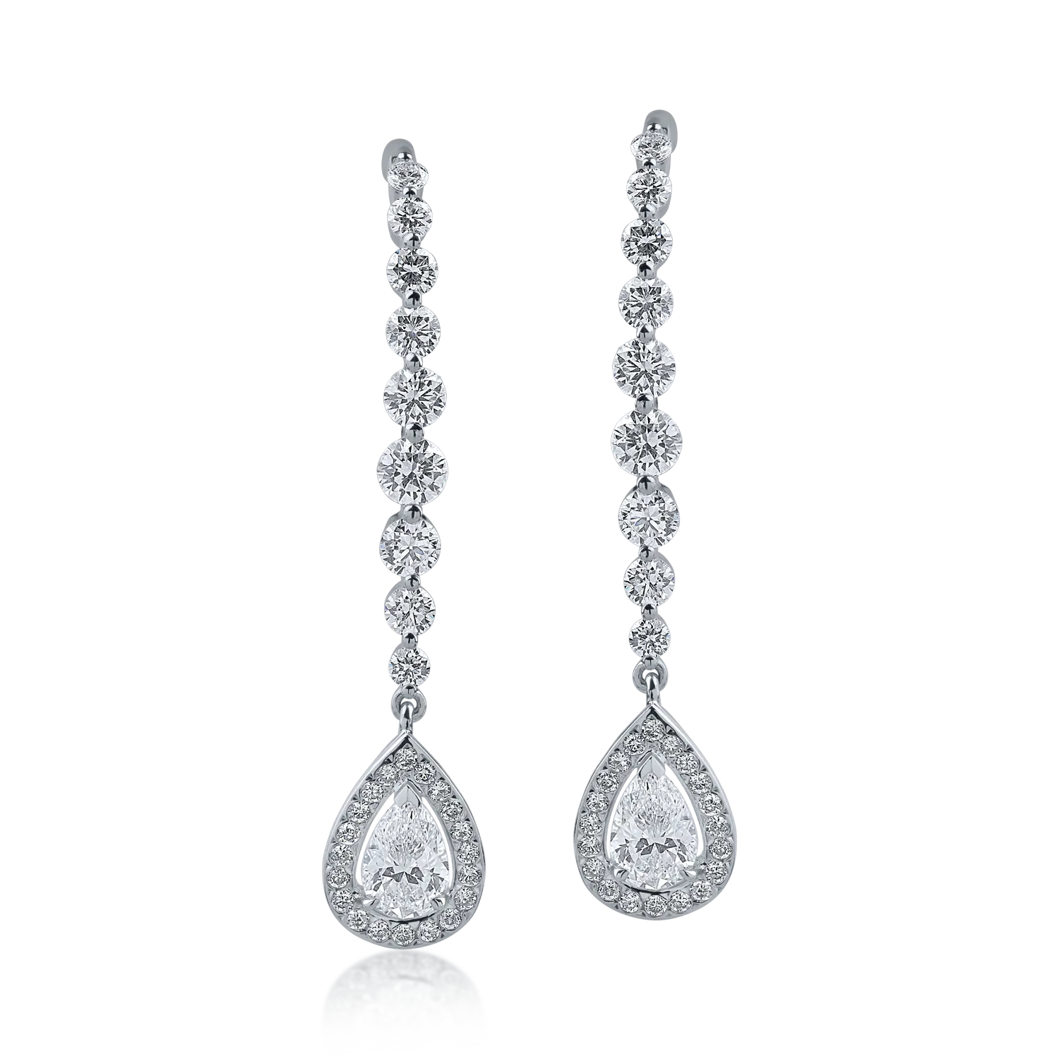 Cercei din aur alb cu diamante de 1.82ct-165452