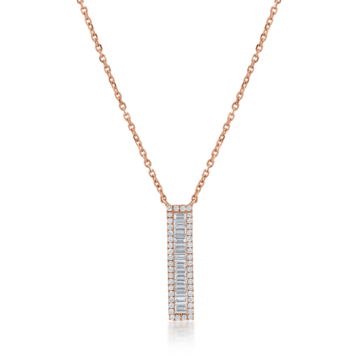 Rose gold pendant chain with 0.3ct diamonds