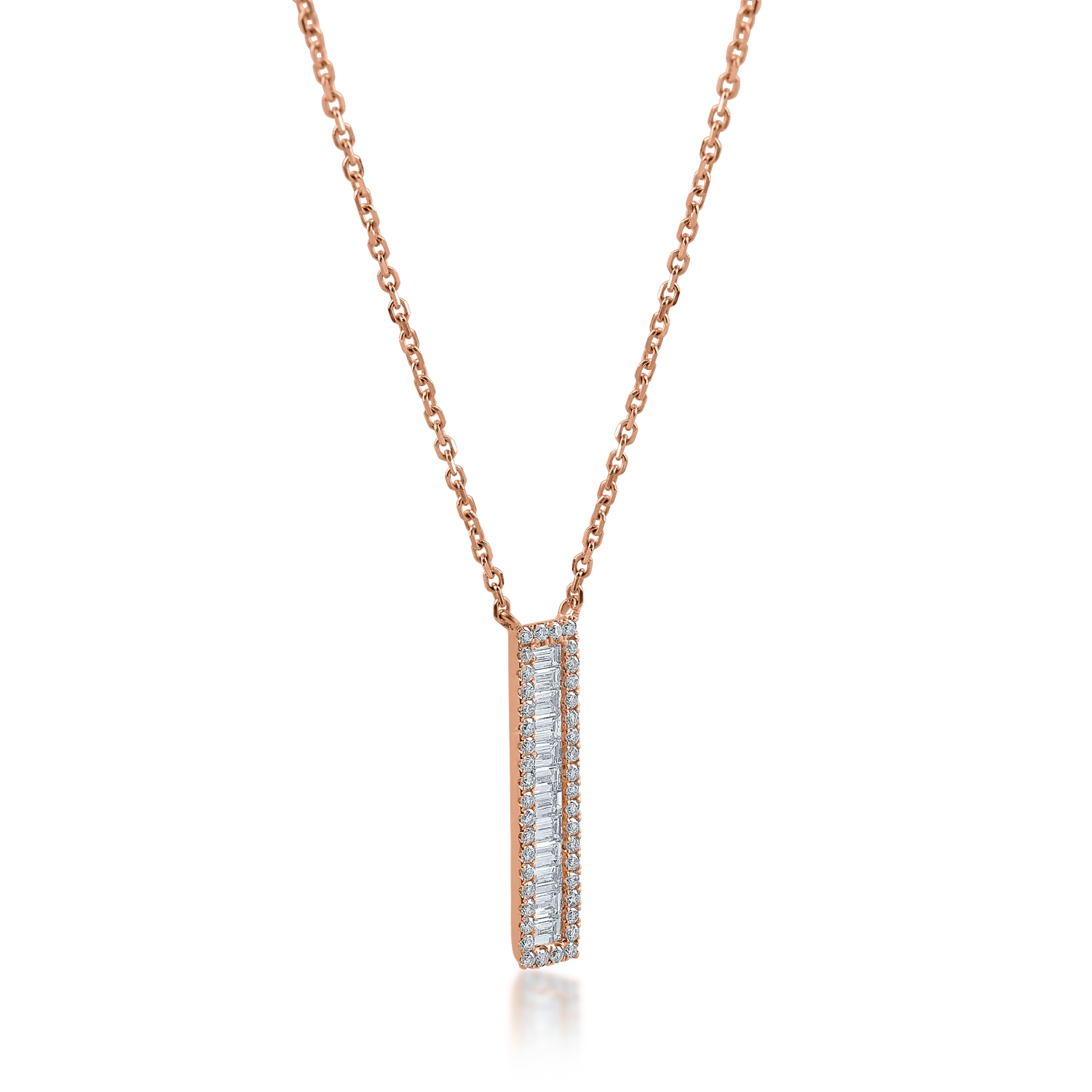 Rose gold pendant chain with 0.3ct diamonds