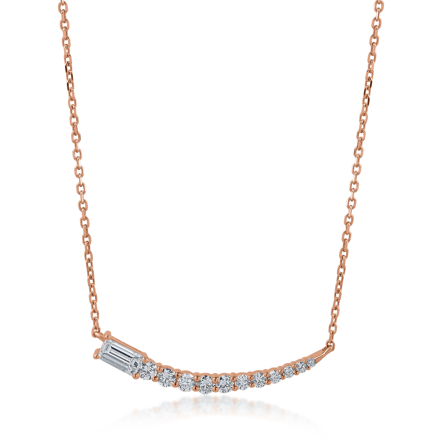 Rose gold pendant chain with 0.51ct diamonds