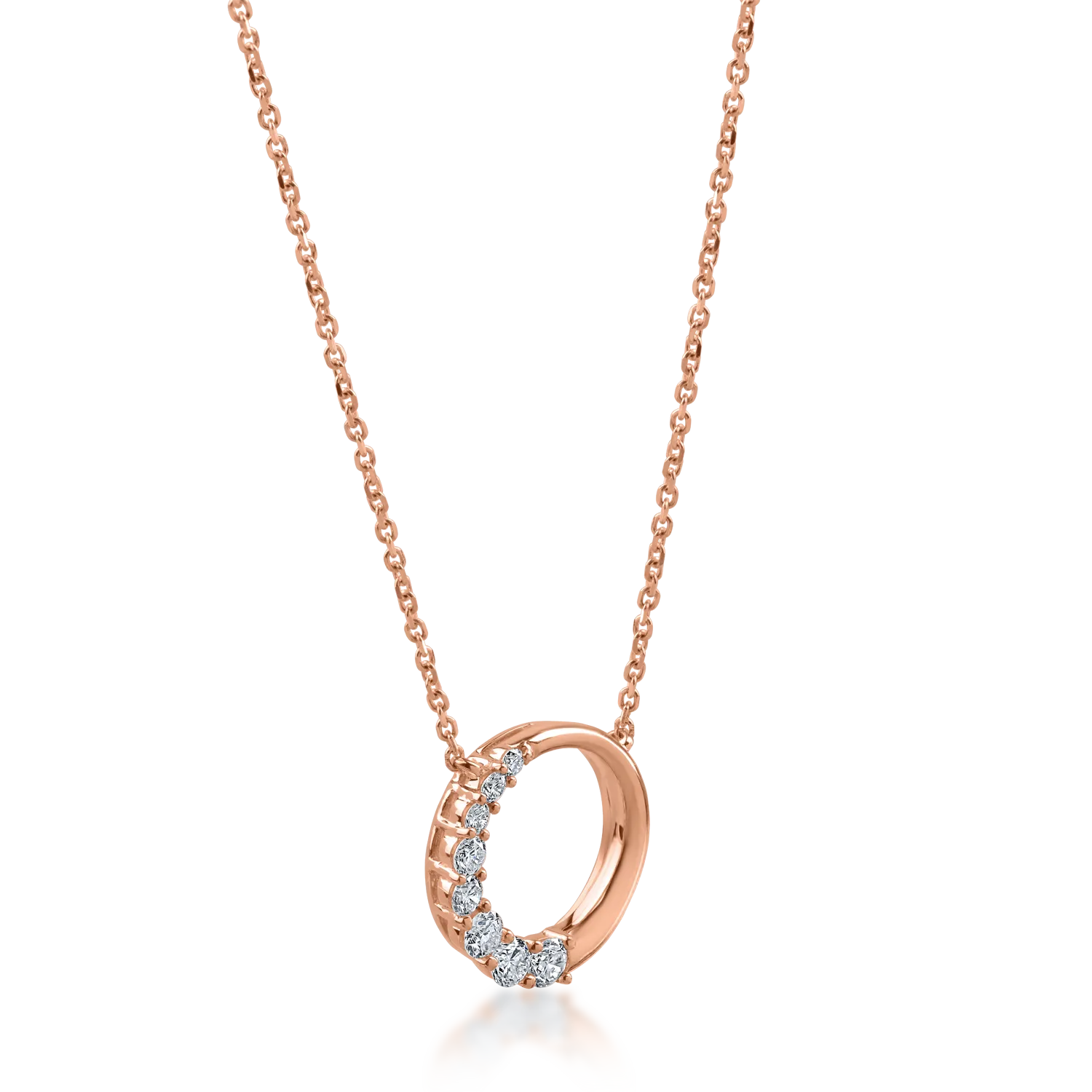 Rose gold pendant chain with 0.19ct diamonds