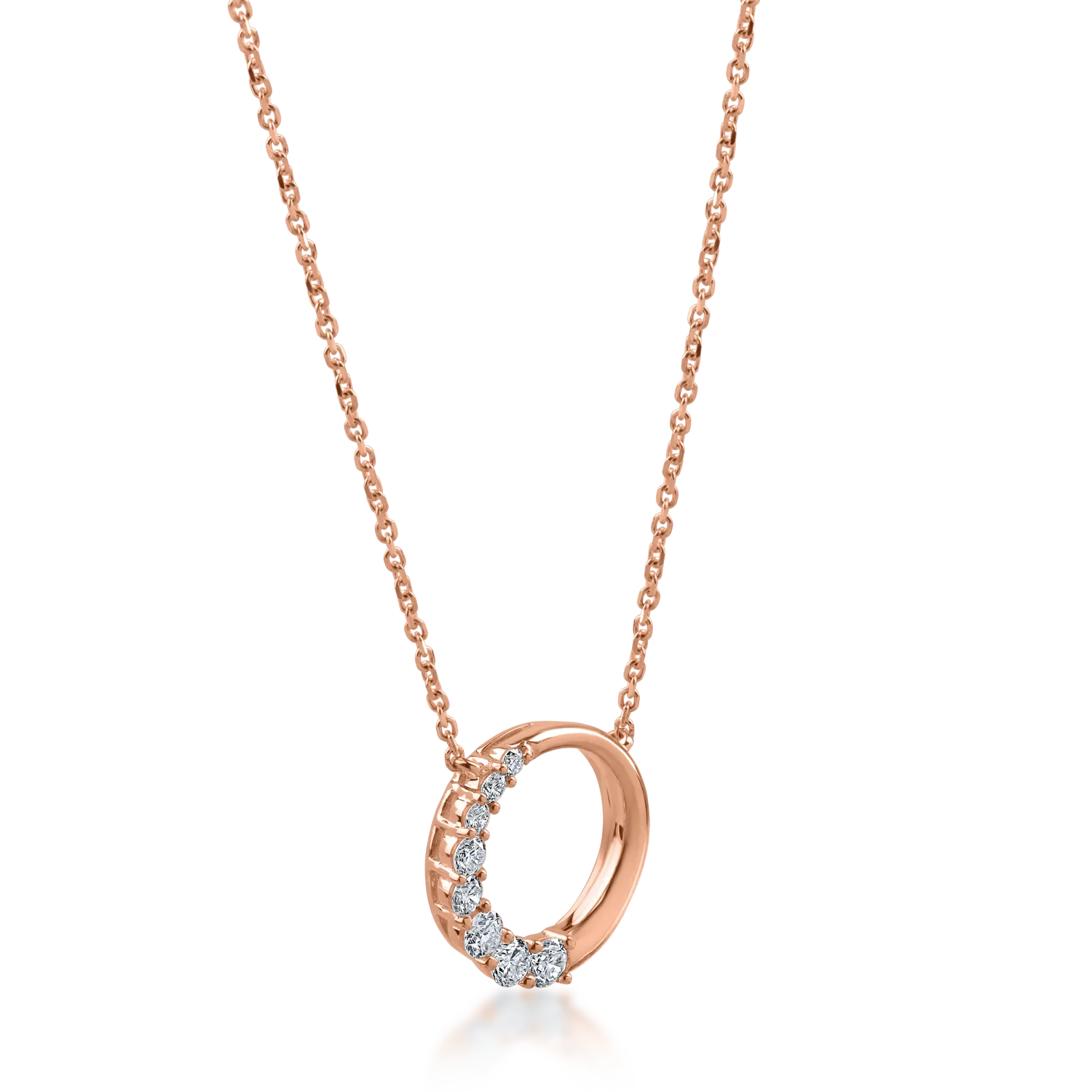 Rózsarany függőlánc 0.19ct gyémántokkal