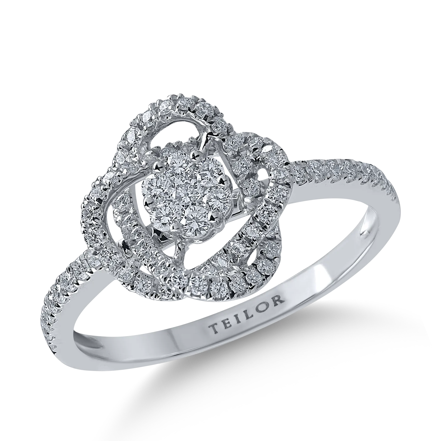 Inel din aur alb cu diamante de 0.61ct-165482