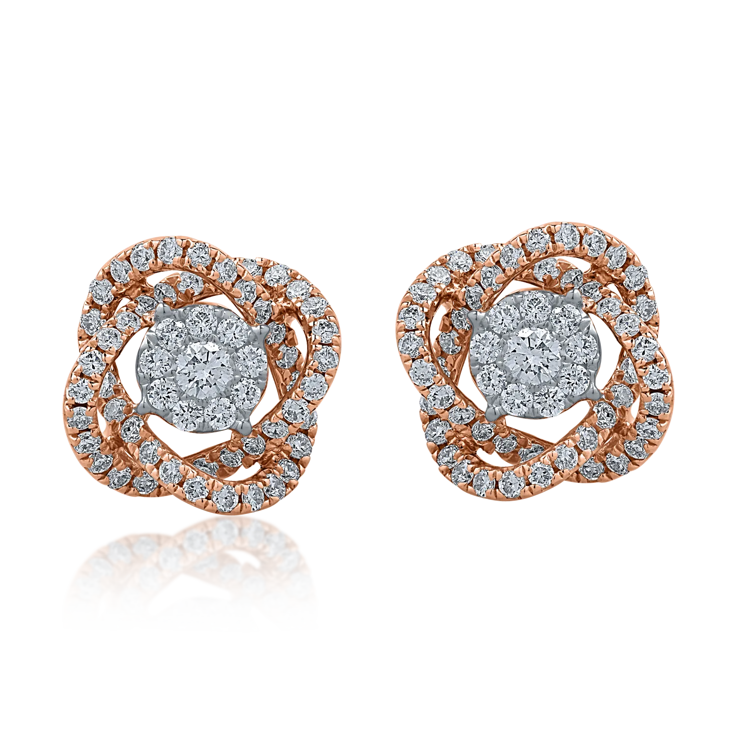 Rose gold earrings with 0.584ct diamonds
