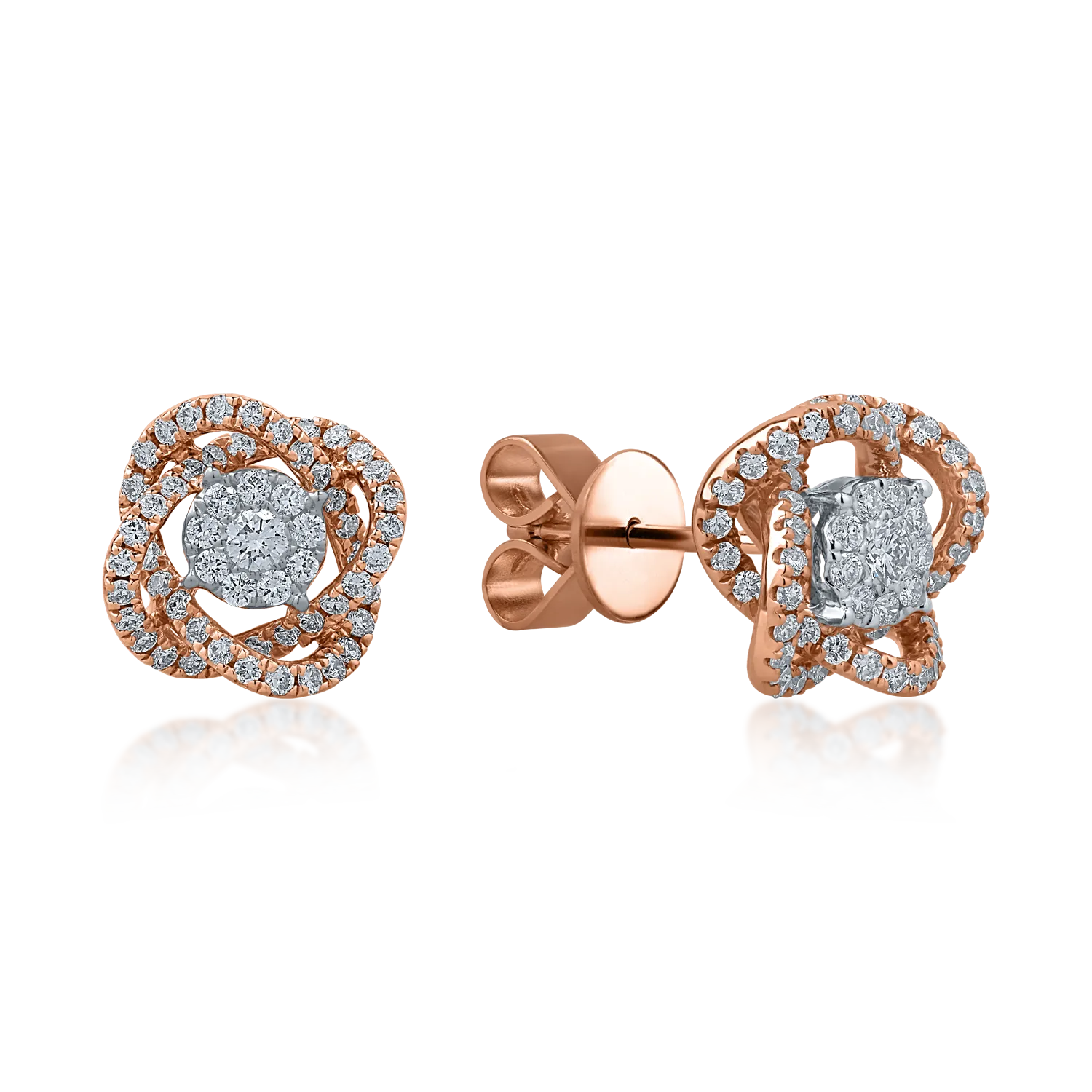 Rose gold earrings with 0.584ct diamonds